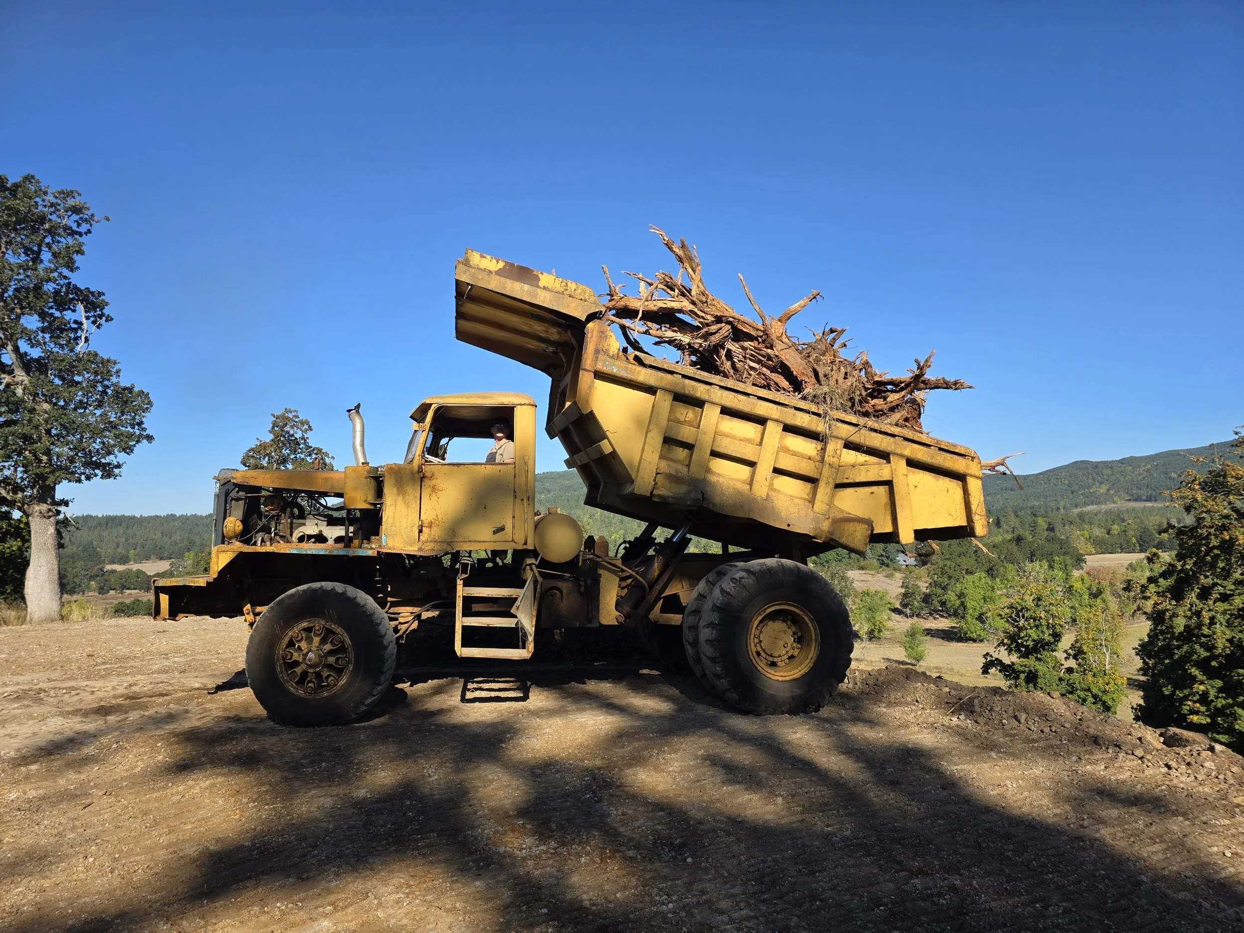 Hauling debris in Carlton Oregon.