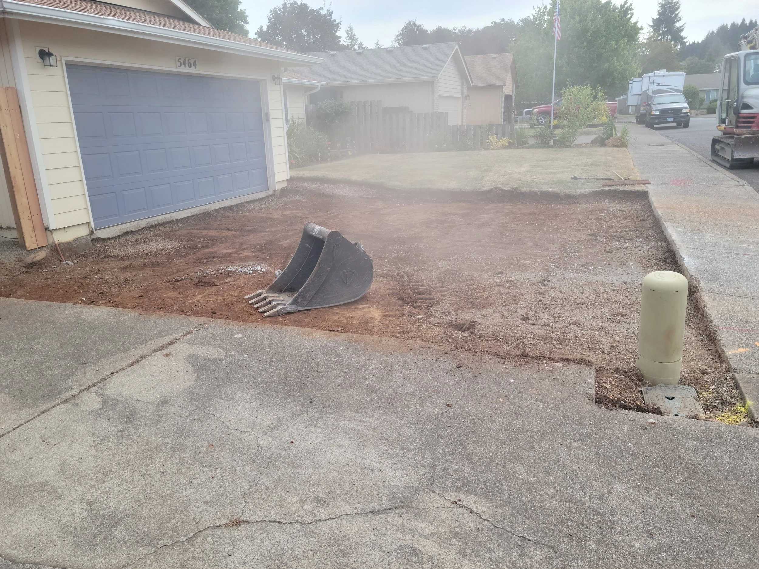 Concrete driveway removal.