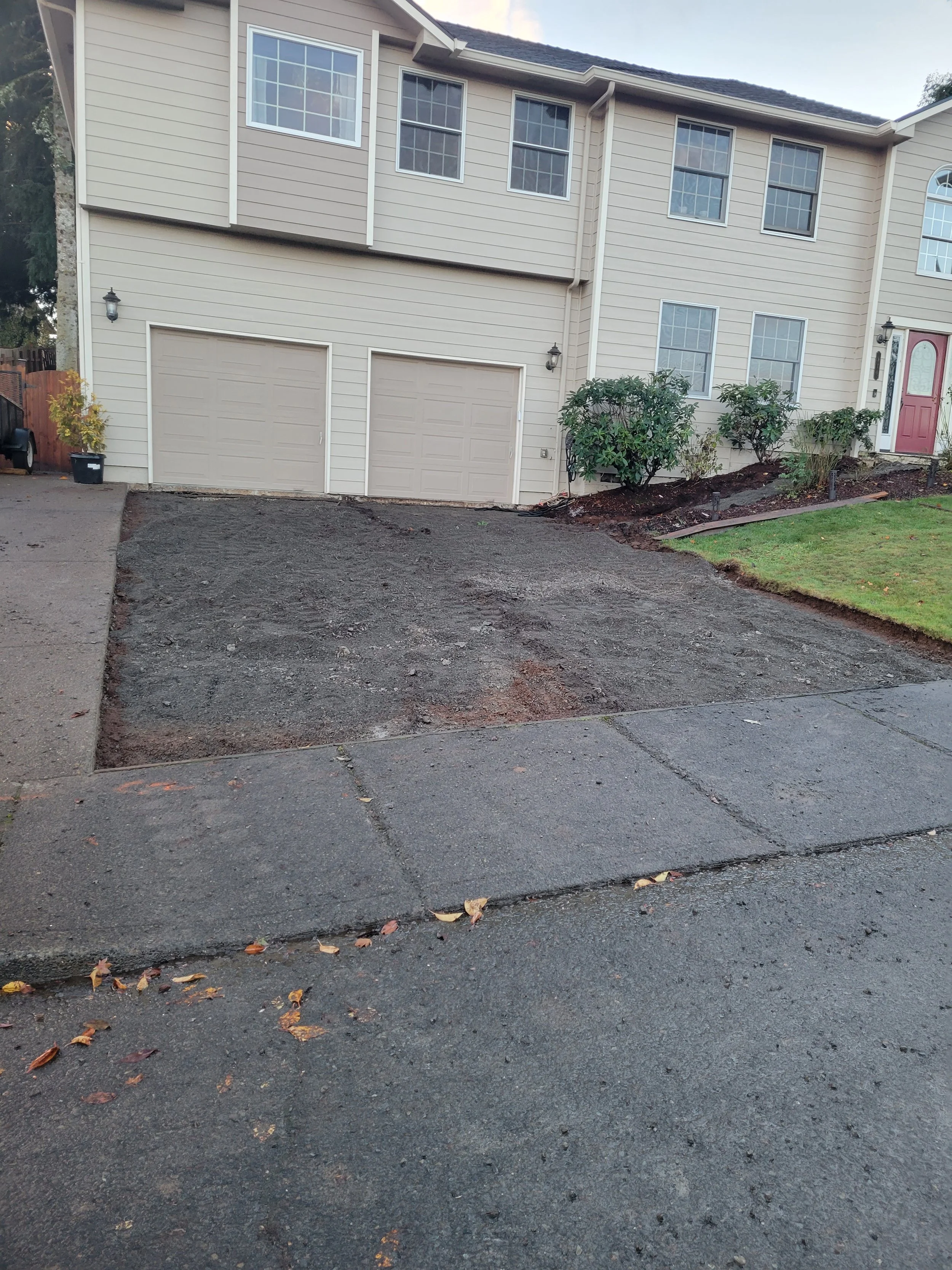 Driveway removed and prepped for new concrete Keizer Oregon