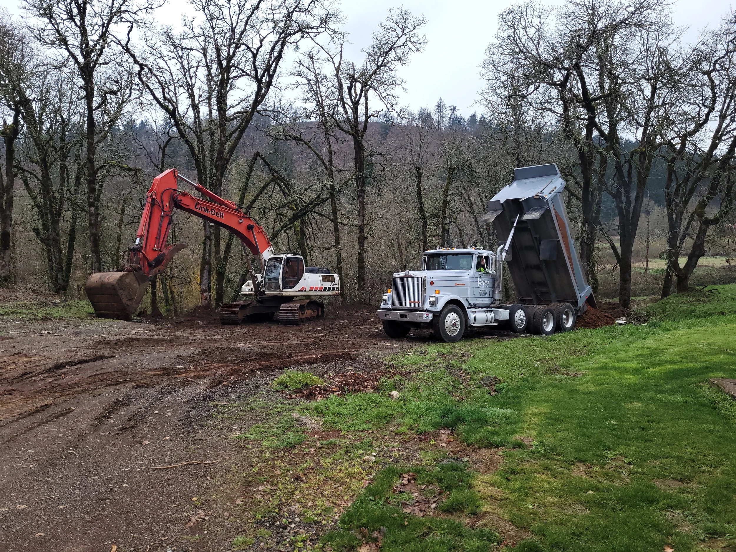 Lifting site with dirt. Salem Oregon.