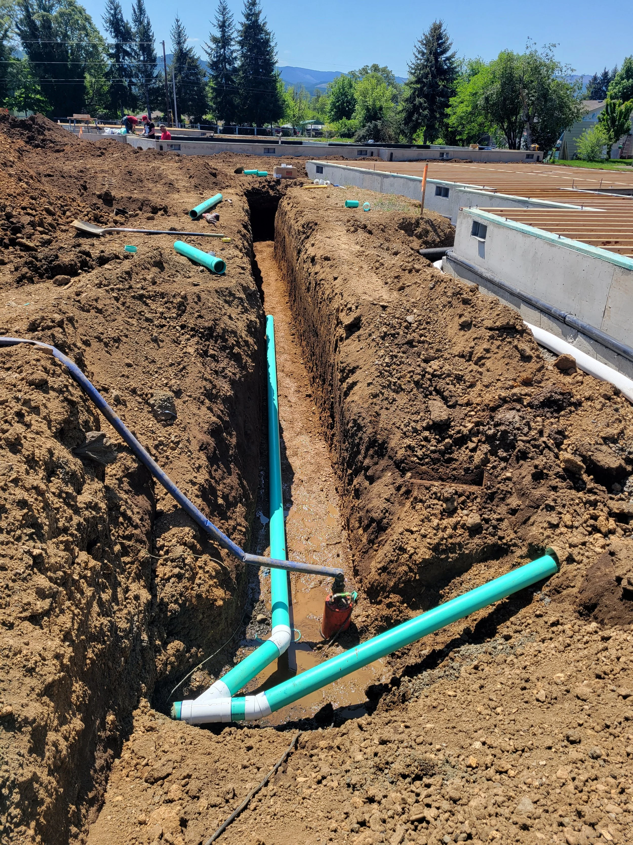 Trenching the utilities in Brownsville Oregon