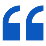 Blue quotation marks on black background