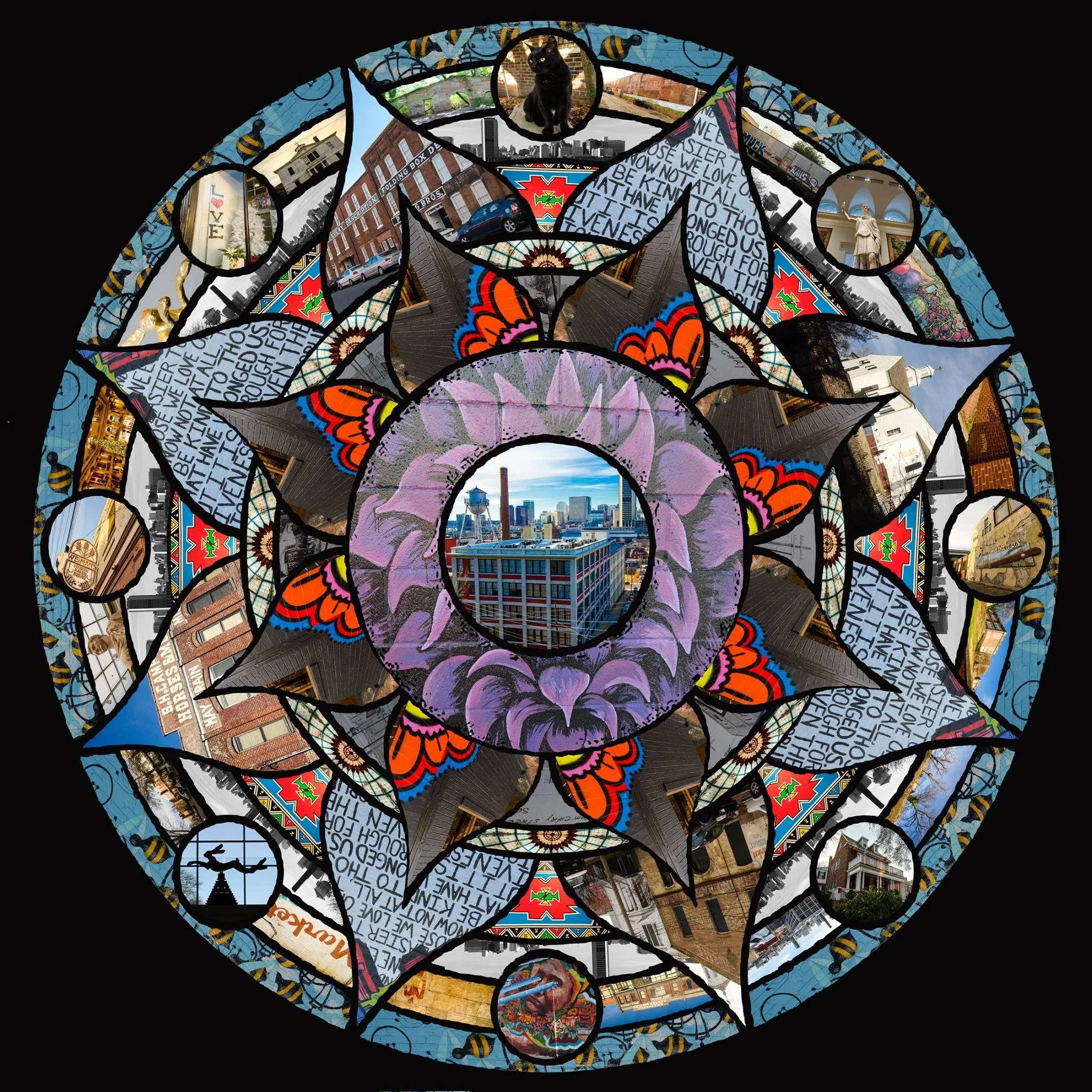 City of Richmond, VA Photo Mandala, 20"x20"