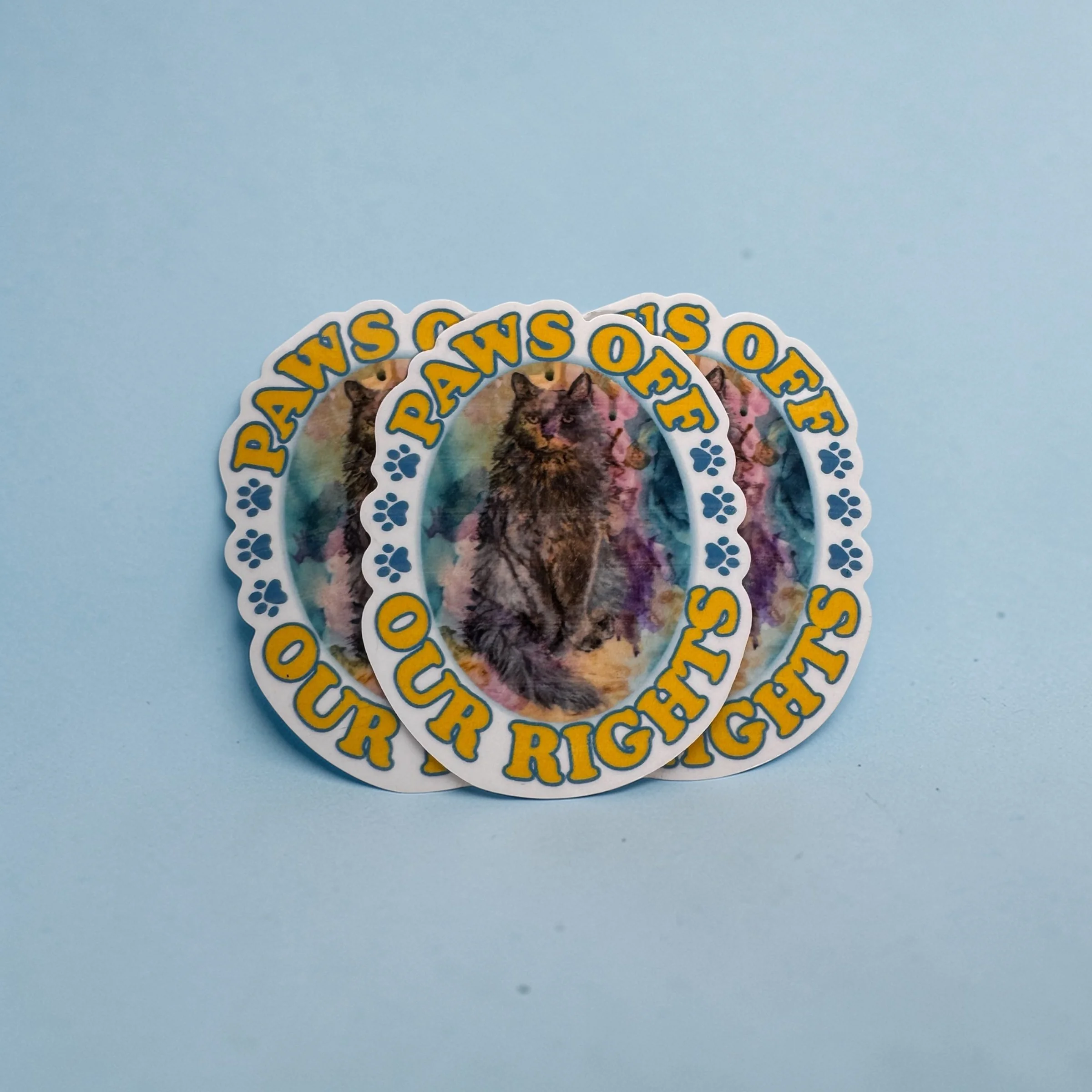 2.5" Paws Off Our Rights Vinyl Sticker