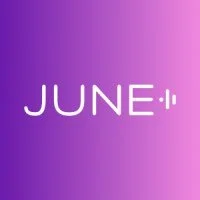 June written on a purple gradient background. June's logo.