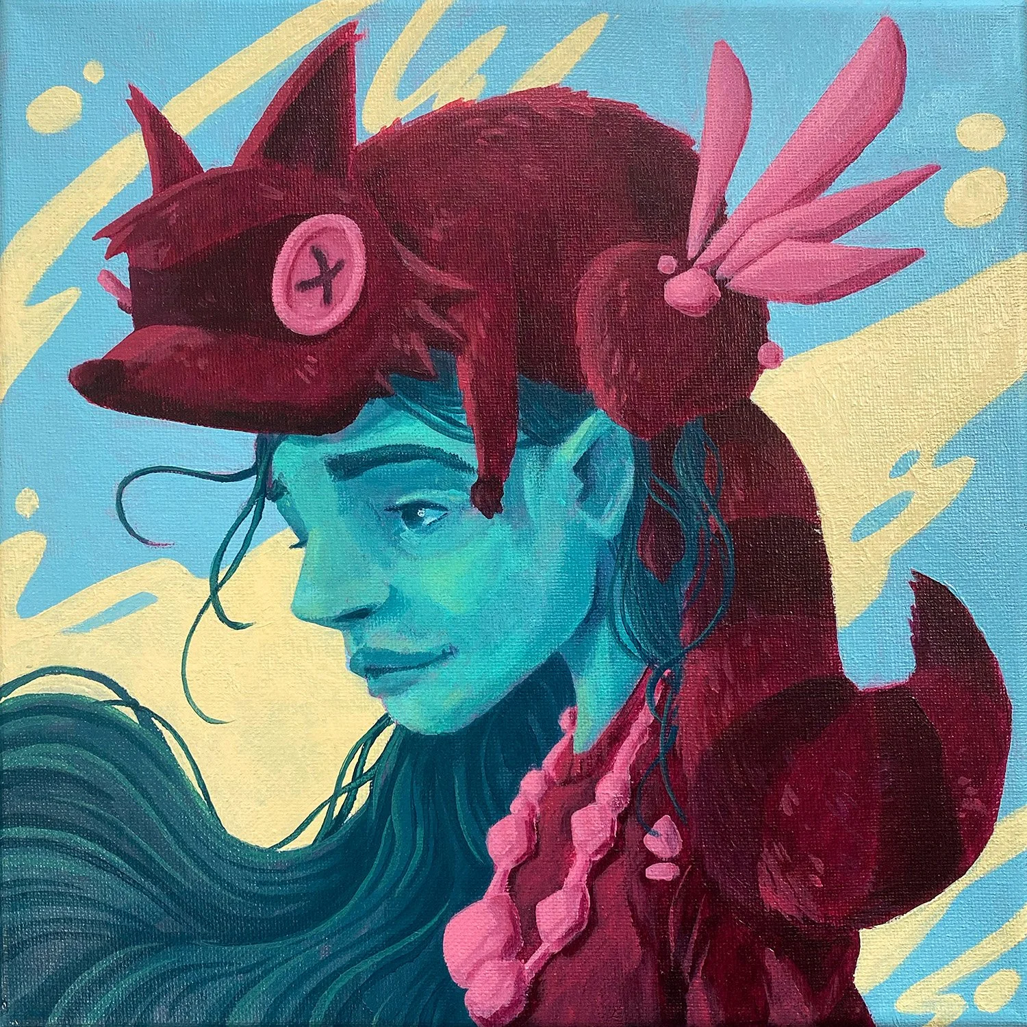 Raccoon Tail - 10" x 10"