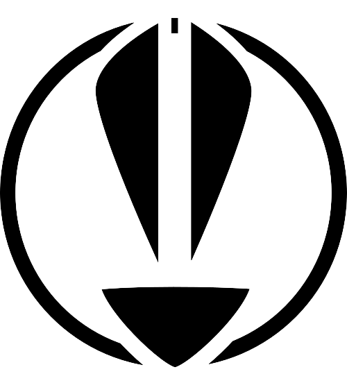 A black-and-white version of the Jake Summerour Art logo, featuring three triangles resembling a rabbit head and ears enclosed in a circle