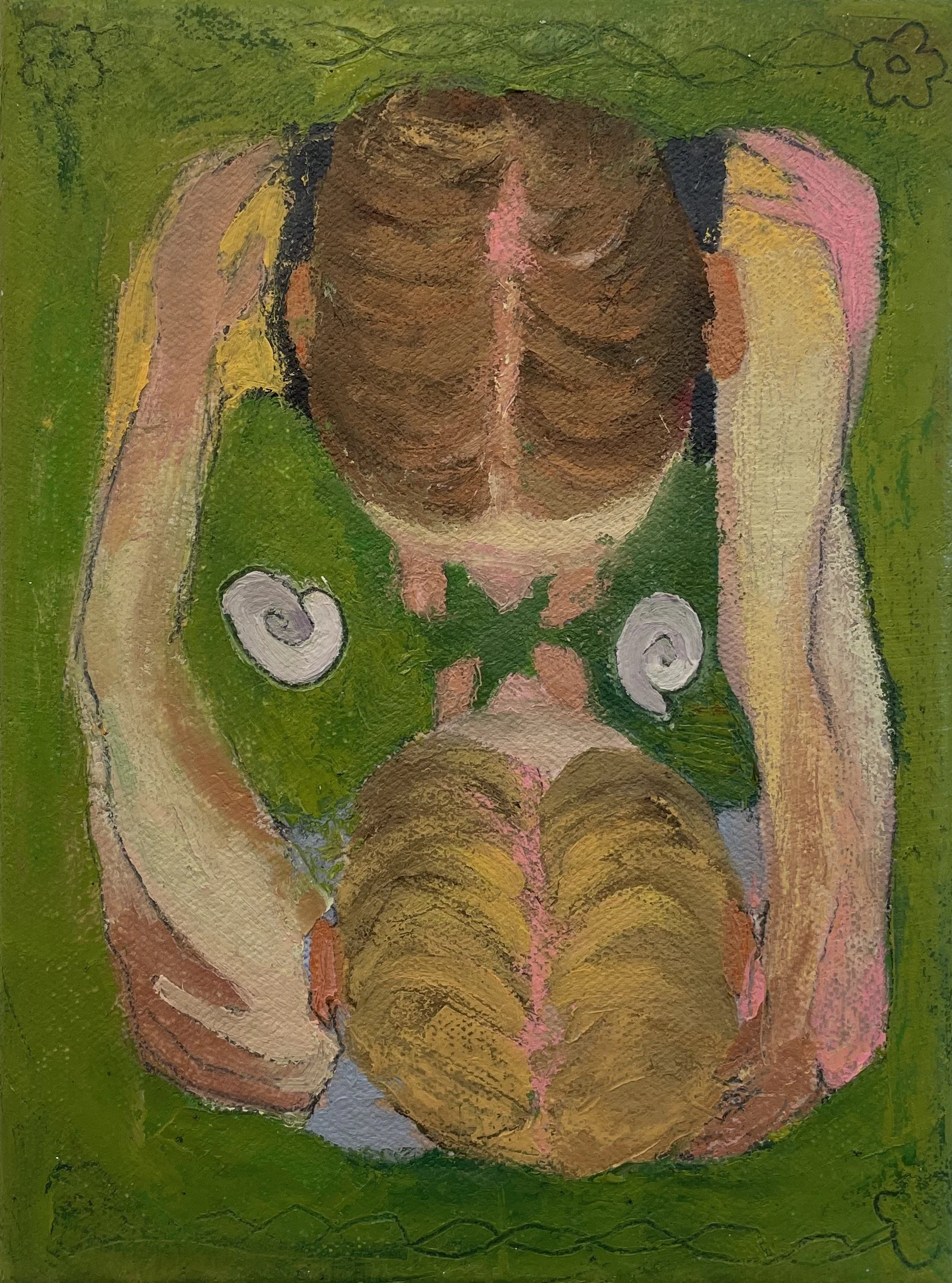 Little Hug, oil on canvas, 6 x 8 inches, 2025