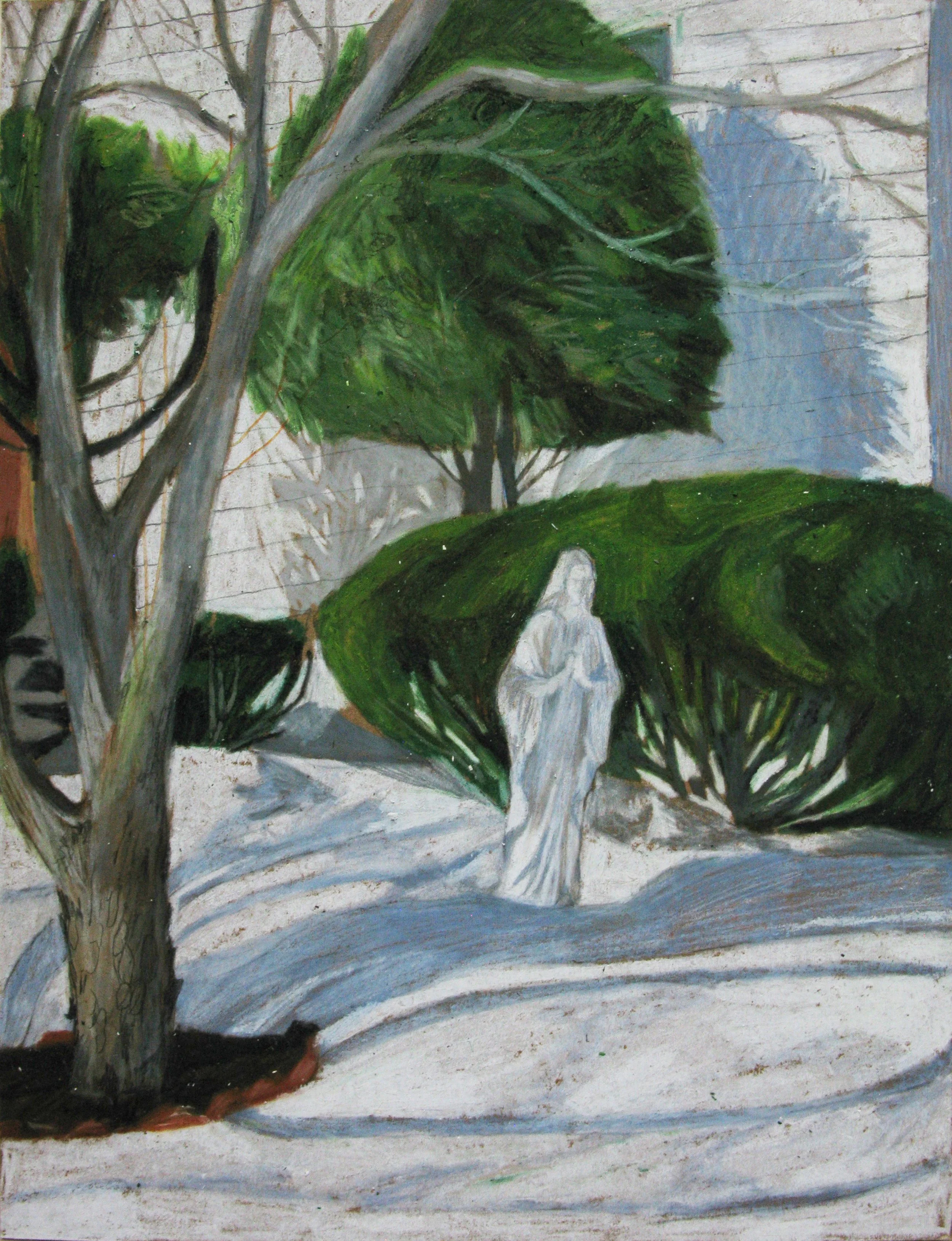 religious figures 2, oil pastel and colored pencil on cardstock, 2026