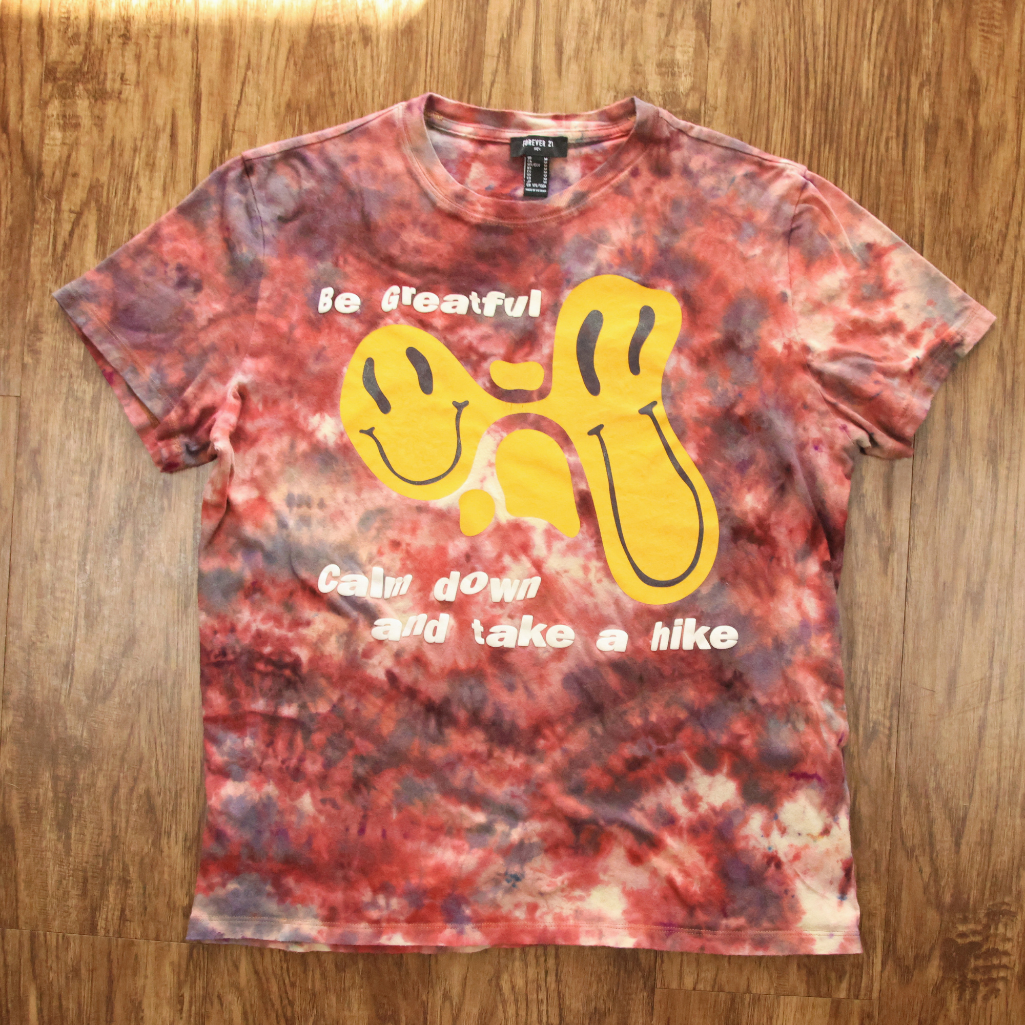 Be Greatful, Take a Hike Tie Dye Shirt | Reworked Graphic Tee | Size Medium