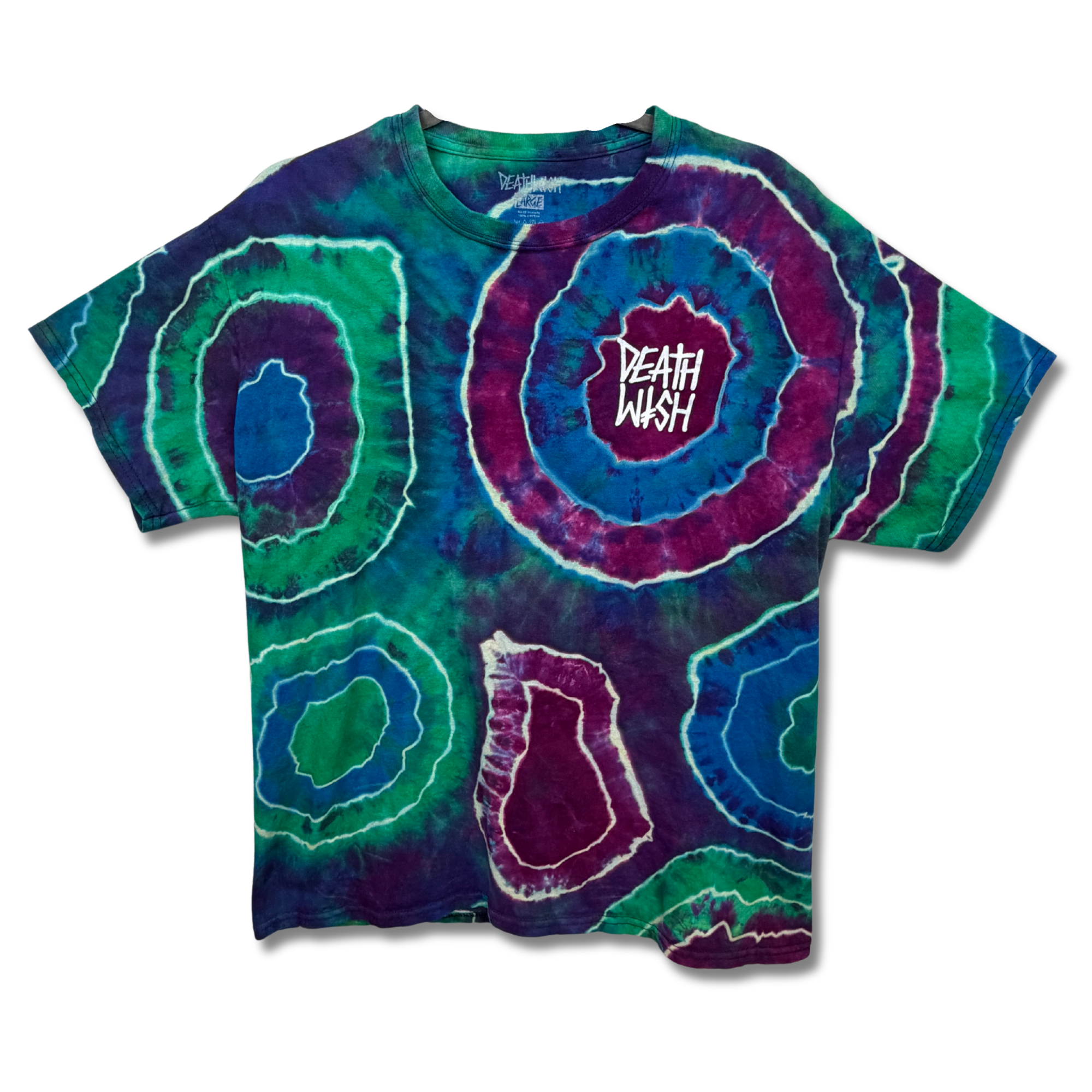 Deathwish Skateboards Tie-dye Shirt | Reworked Geode Streetwear Vintage | Size Large