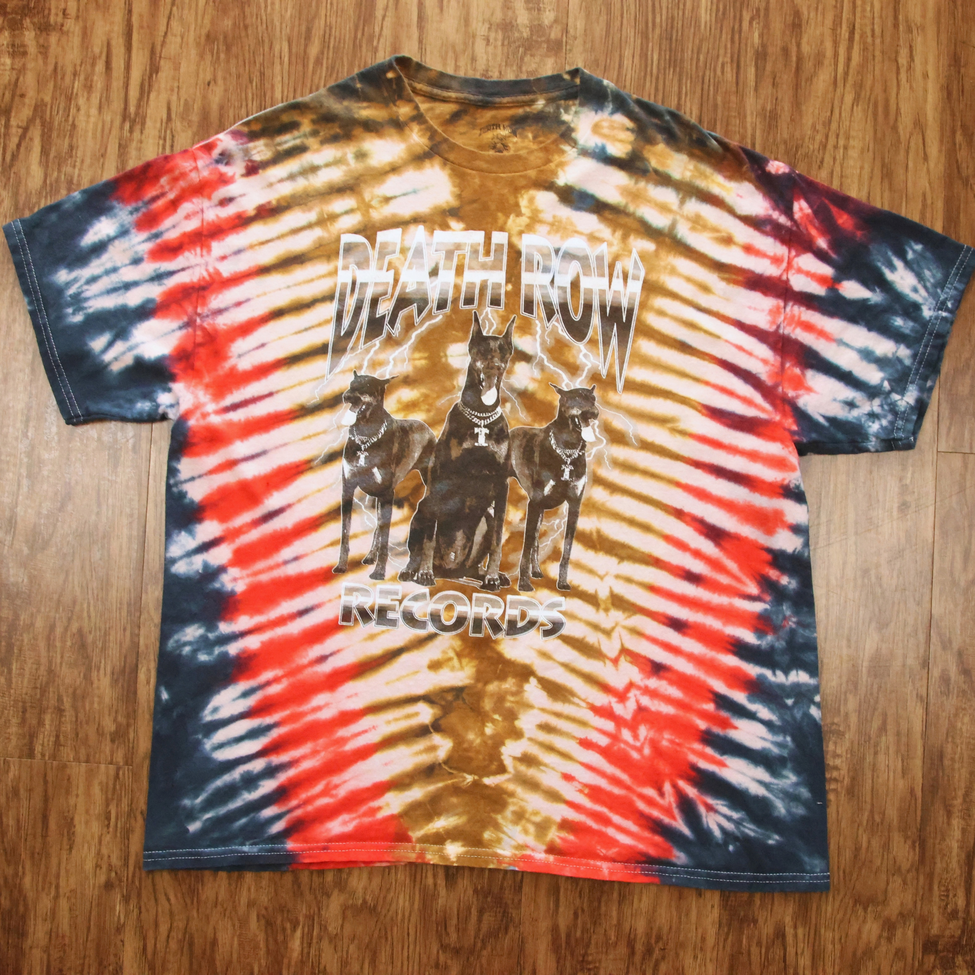Death Row Records Tie Dye Shirt | Reworked Hip-Hop Tee | Size XL