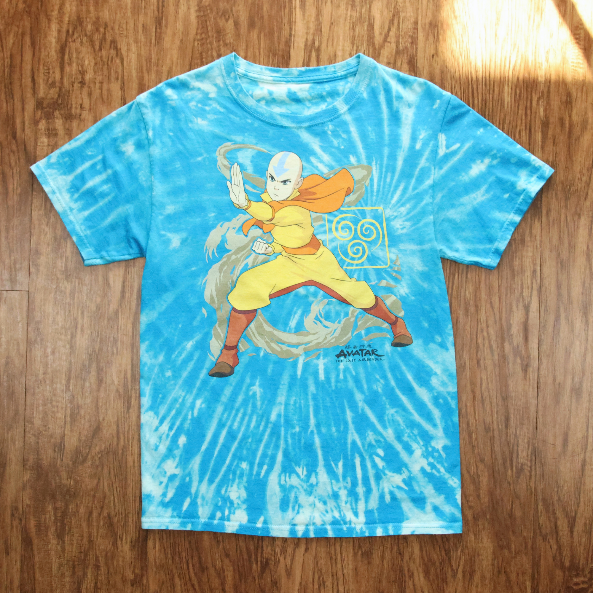 Avatar Aang Reverse Tie Dye Shirt | Reworked Graphic Tee | Size XS
