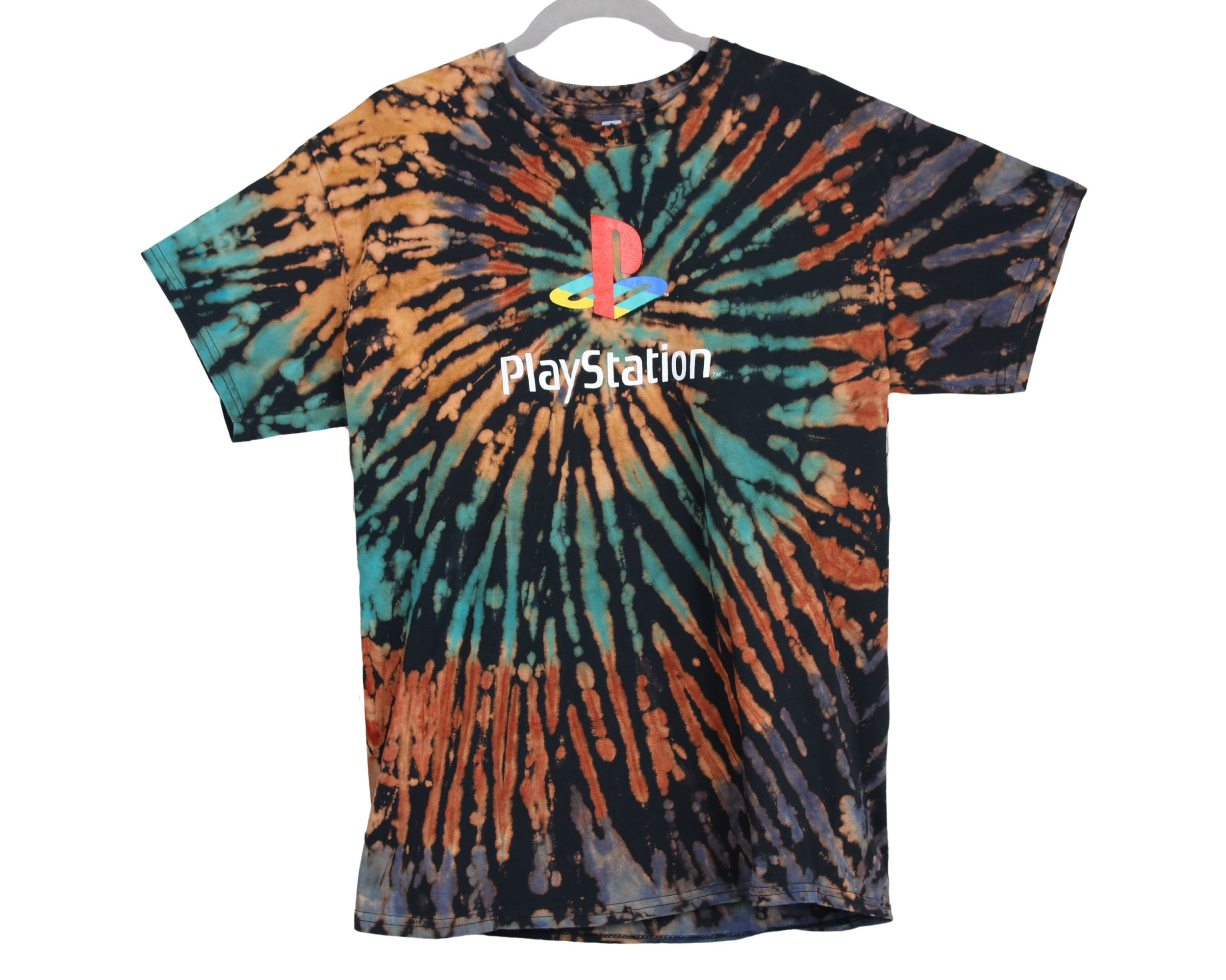 PlayStation Tie-Dye Tee | Reworked Vintage | Gamer Shirt | One of a Kind | Size L
