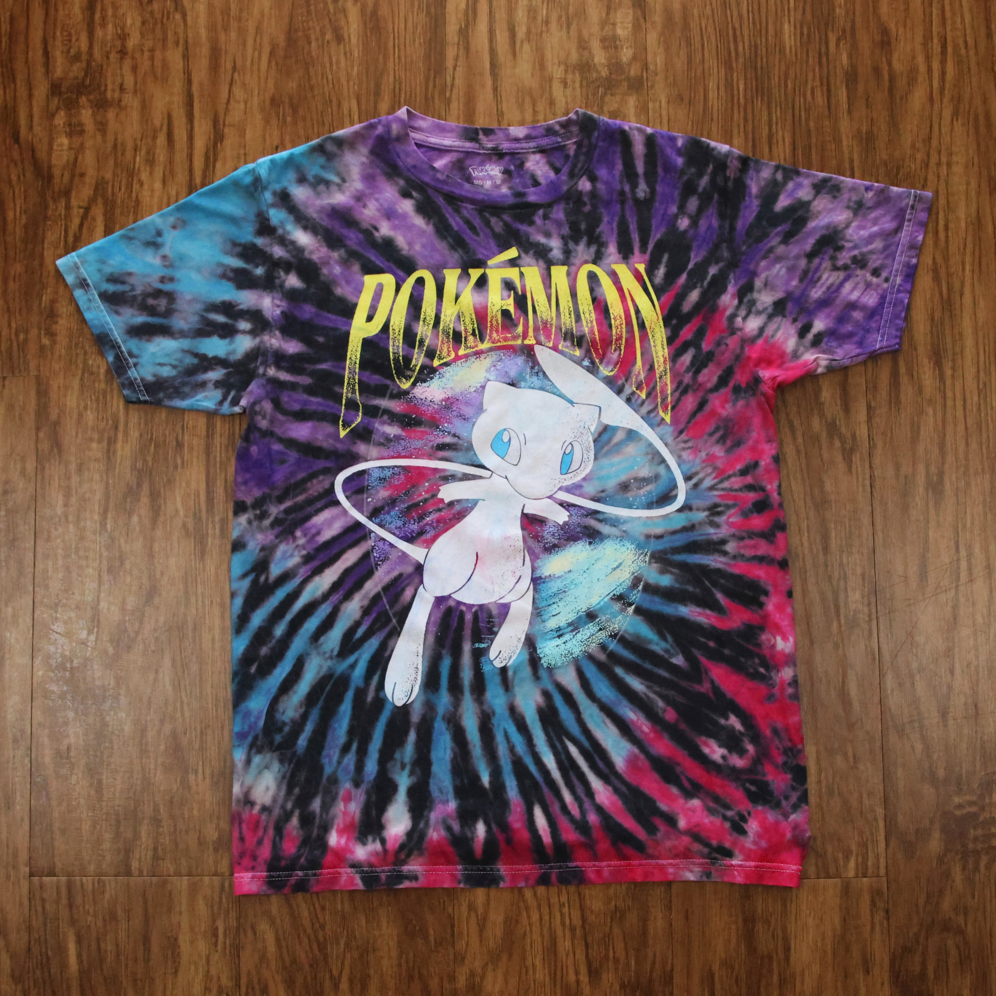 Mew Pokémon Tie Dye Shirt | Upcycled Tie-Dye Tee | Size Medium