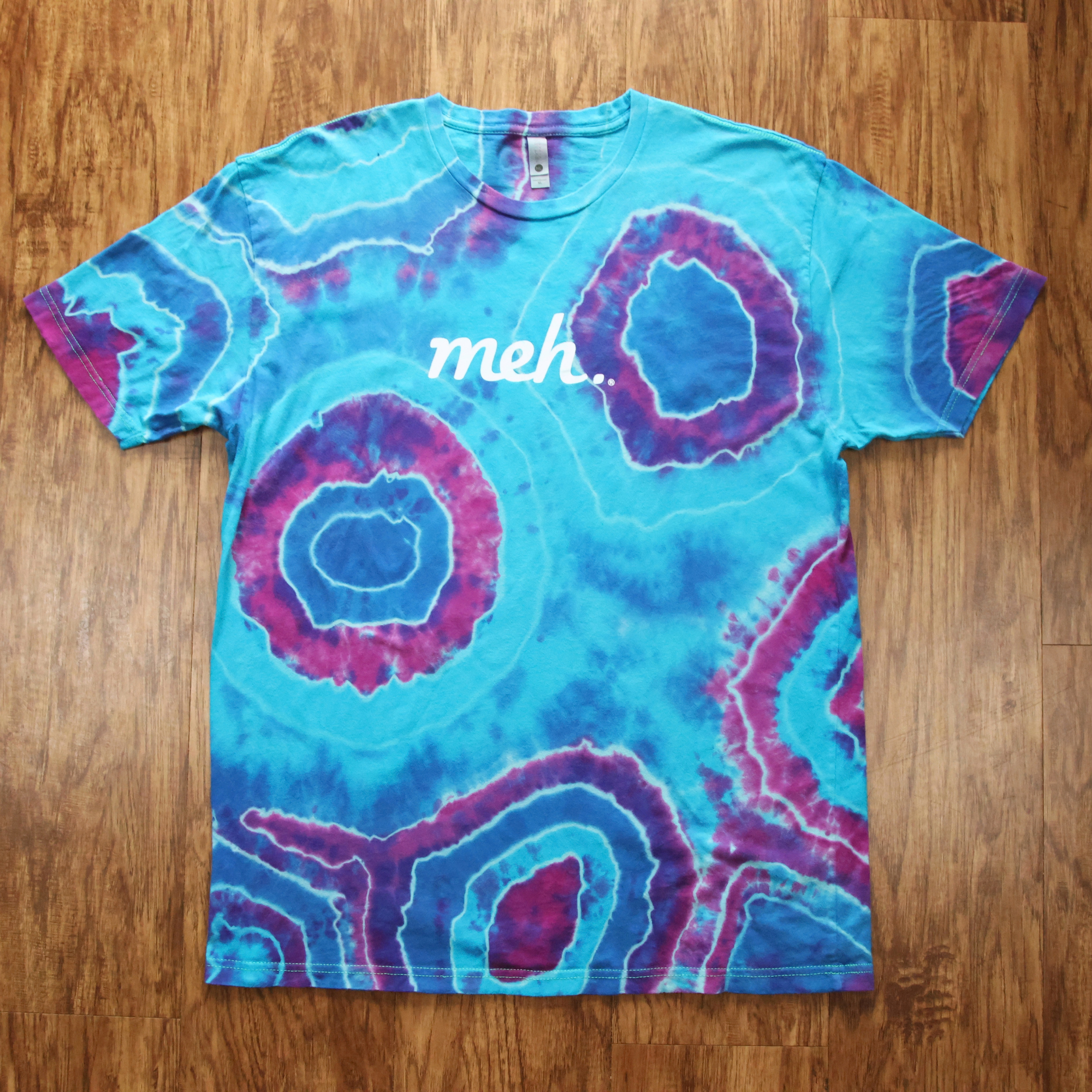 Meh Reverse Tie Dye Shirt | Reworked Graphic Tee | Size XL