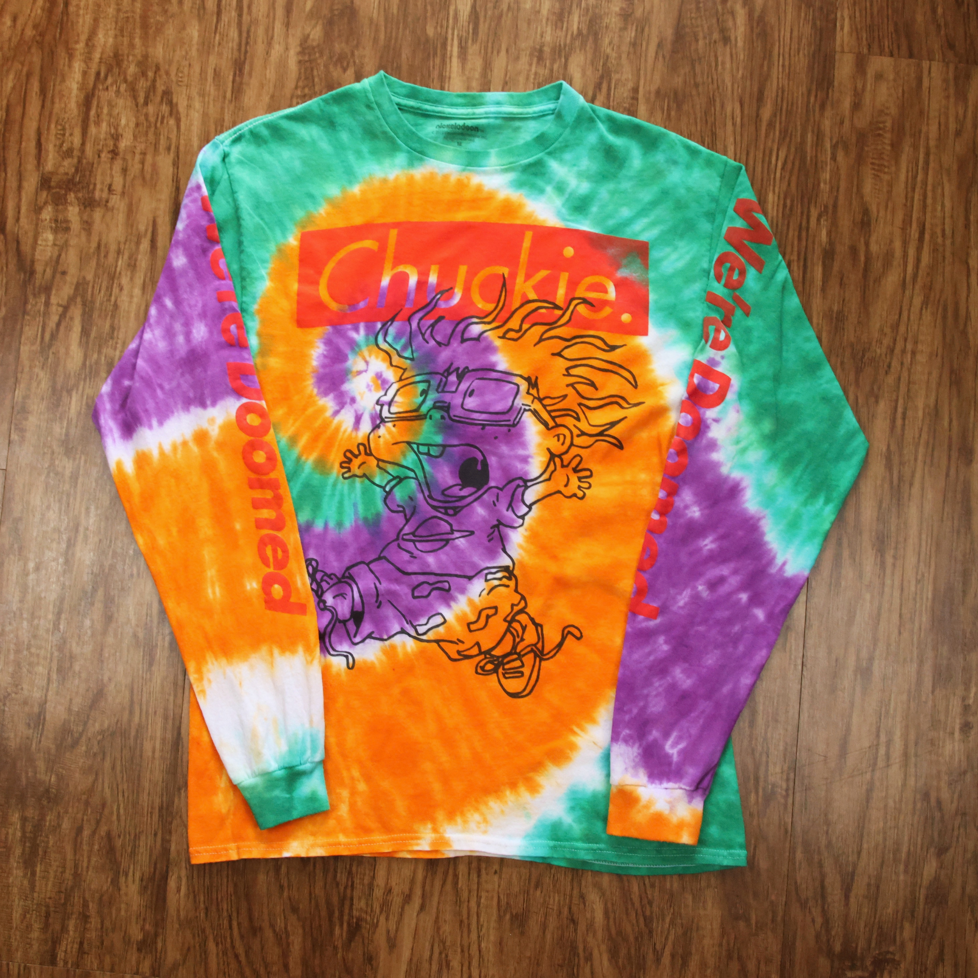 Rugrats Chuckie Tie Dye Shirt | Reworked Nickelodeon Graphic Tee | Size Medium