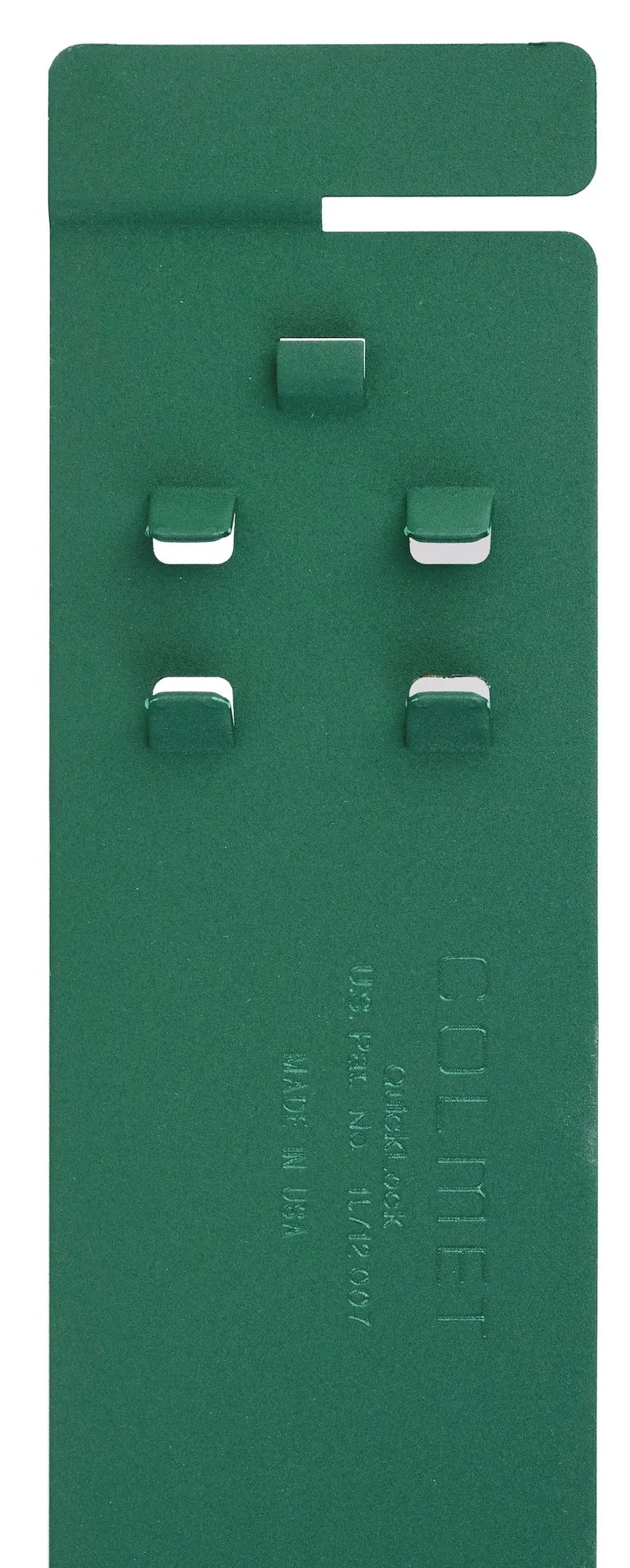 Green electrical power strip or surge protector with five outlets.