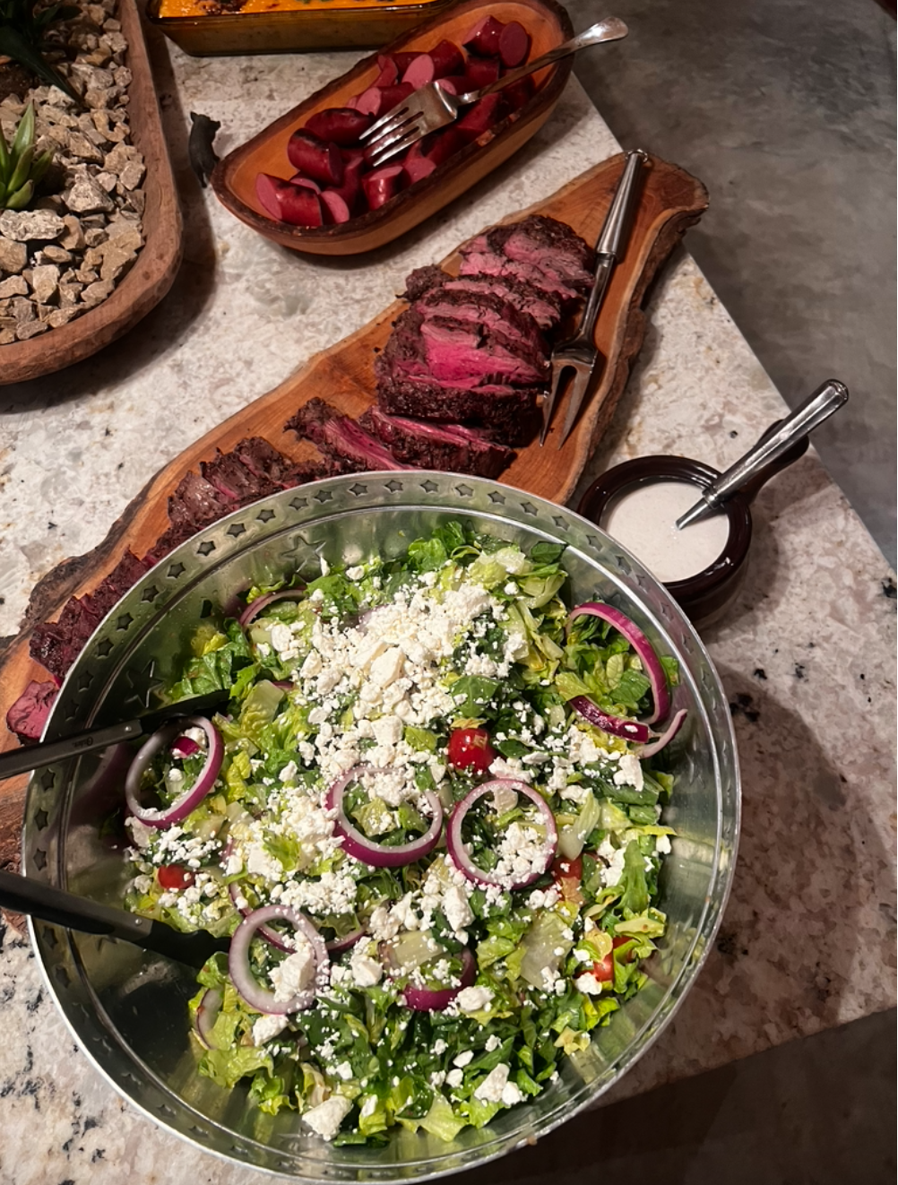 Beef tenderloin dinner