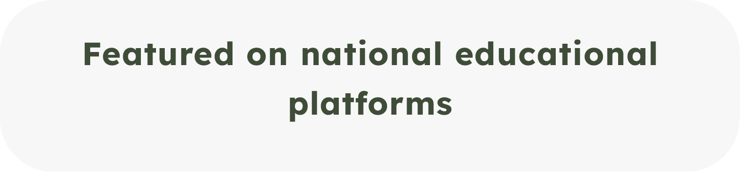 Text: 'Featured on national educational platforms'