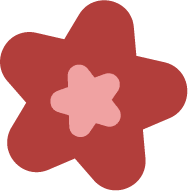 A pink star-shaped object with a darker pink border.
