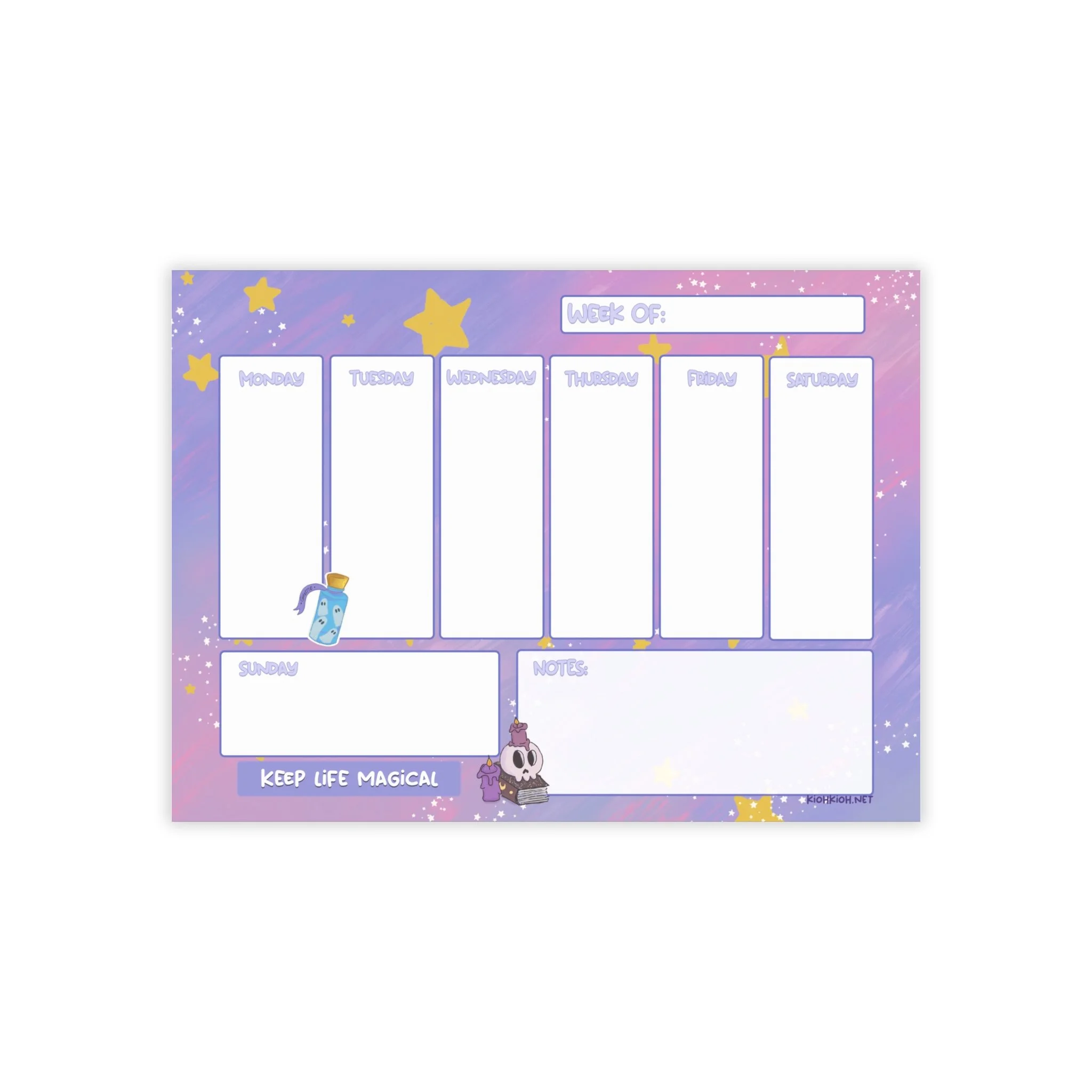 Magical Weekly Planner Post-it® Note Pad | Pastel Stars Schedule Organizer