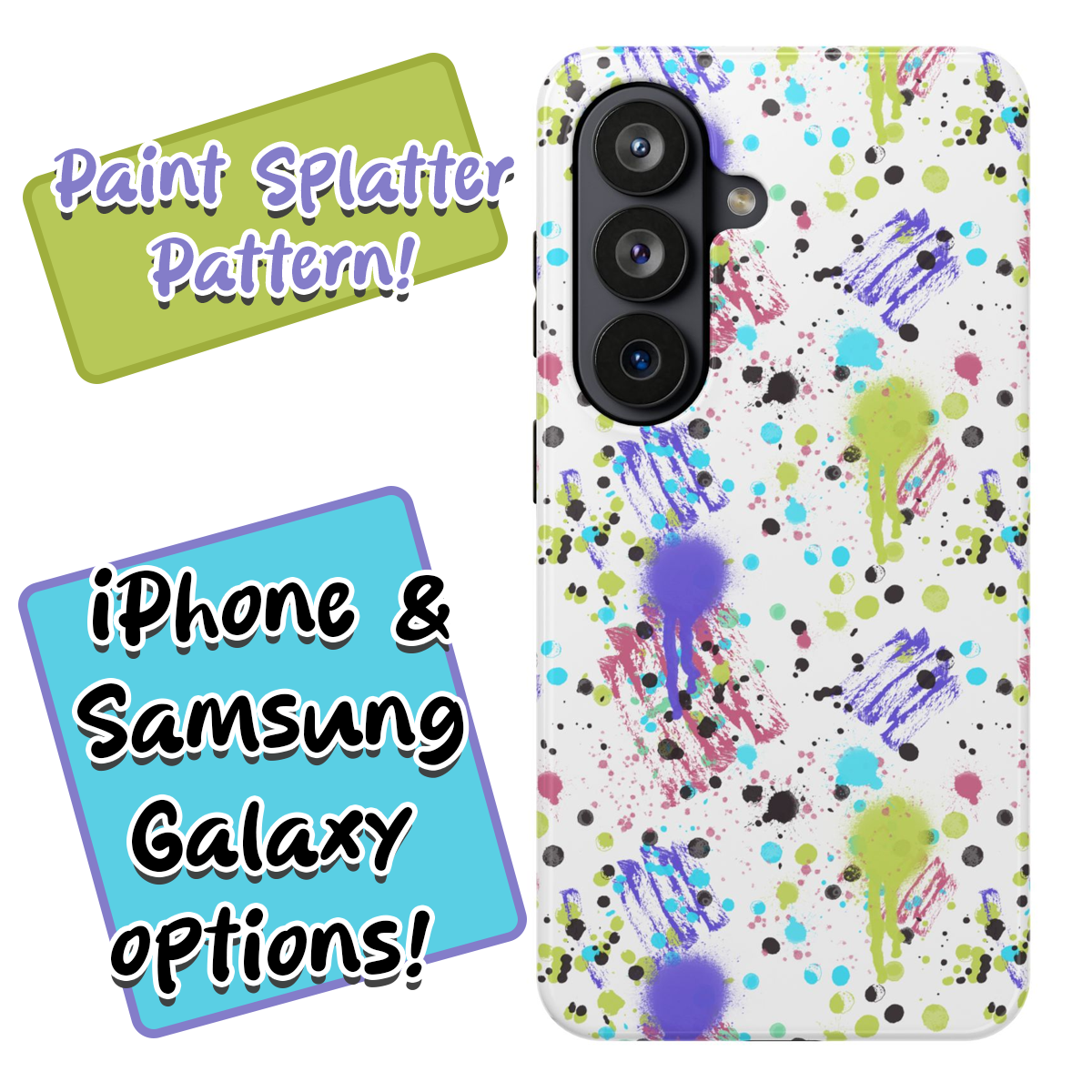 Colorful Paint Splatter Phone Case | Magnetic Impact-Resistant Case