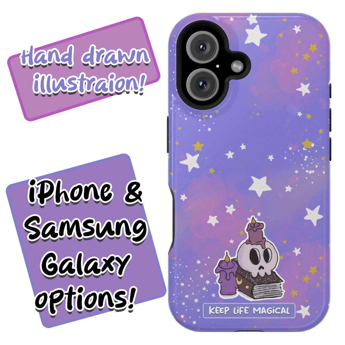 Keep Life Magical skull with candles phone case | Magnetic Impact-Resistant Case