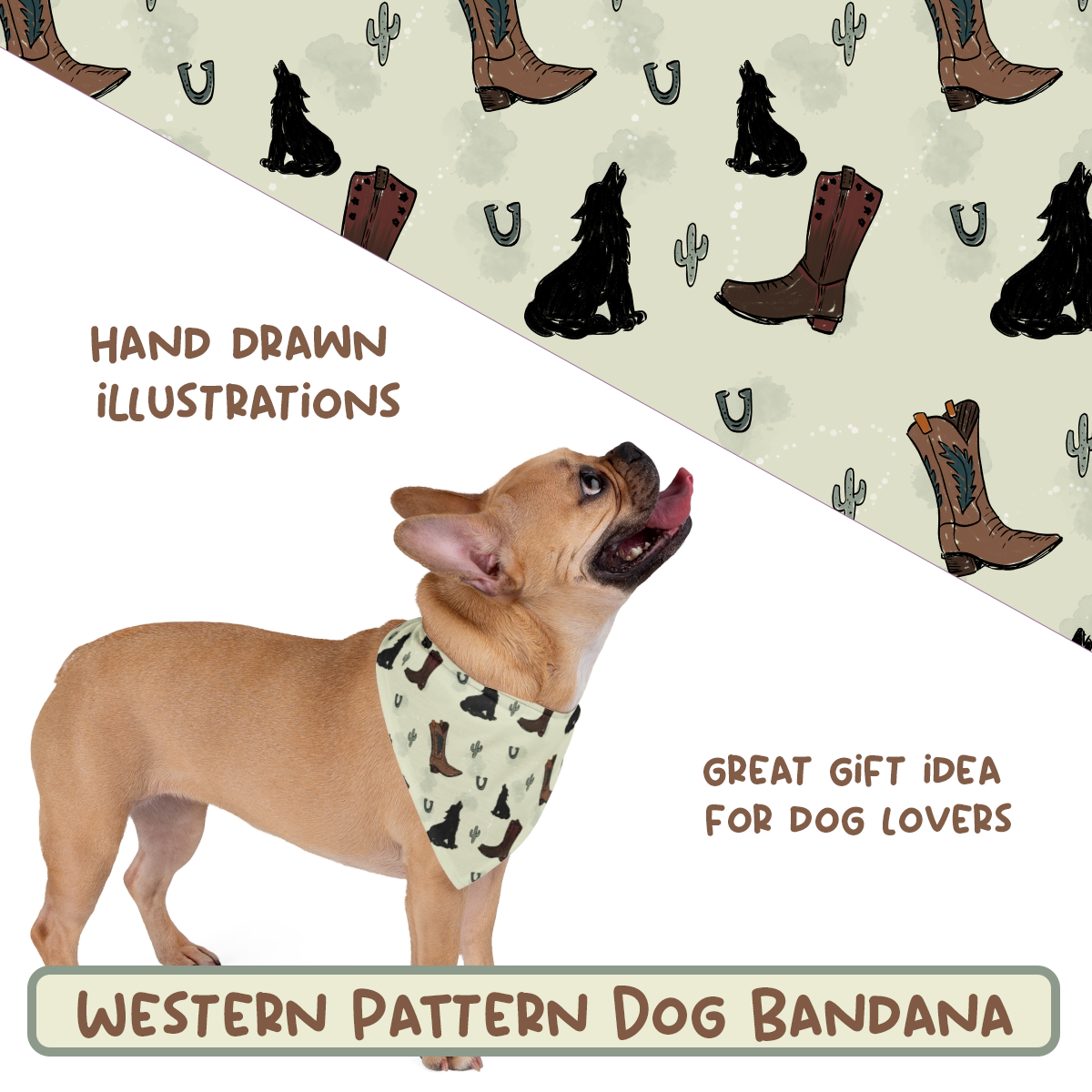Cowboy Boots Pet Bandana | Western Dog Bandana