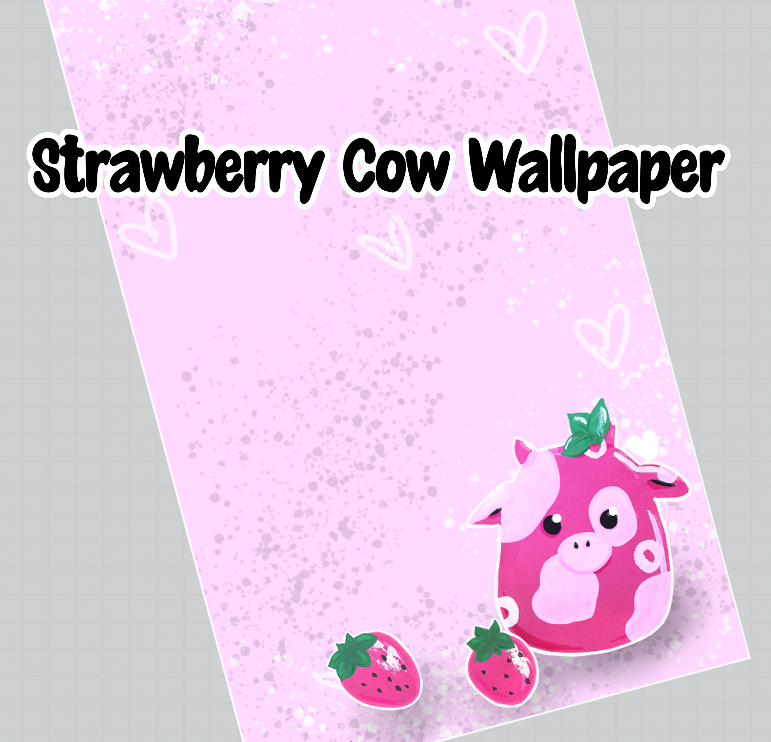Strawberry Cow Wallpaper [ Digital Download ]
