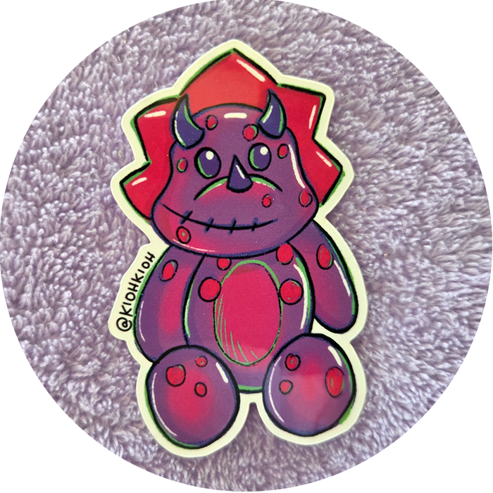 Cute Purple Dino Premium Vinyl Die-Cut Sticker