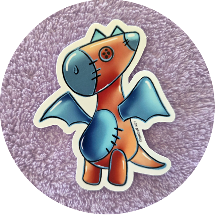 Plushie Dinosaur Die-Cut Vinyl Sticker