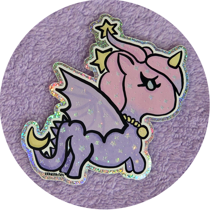 Celestial Dragon Unicorn Premium Vinyl Die-Cut Sticker