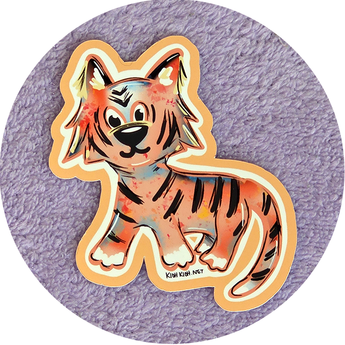 Tiger Illustrated Die-Cut Vinyl Sticker