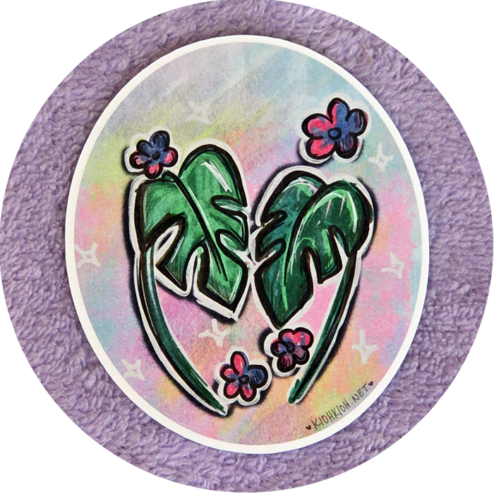 Monstera Leaves Illustrated Die-Cut Sticker  kiohkioh artworks