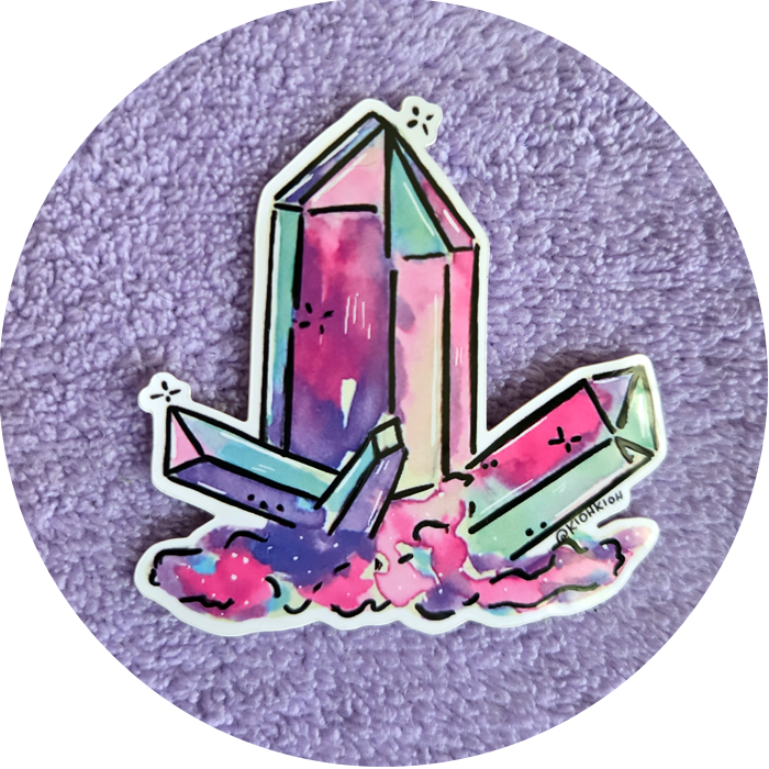Watercolor Crystal Illustration Premium Vinyl Die-Cut Sticker