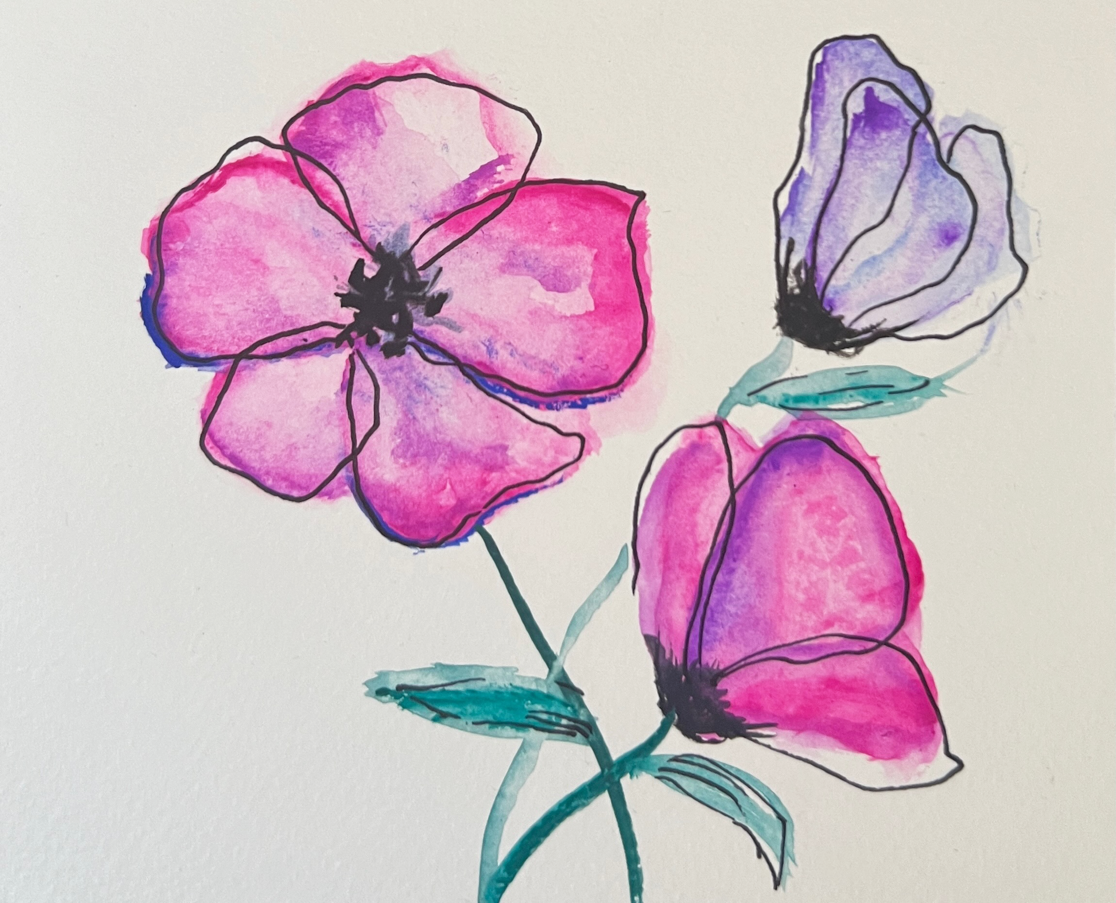 watercolor + black ink