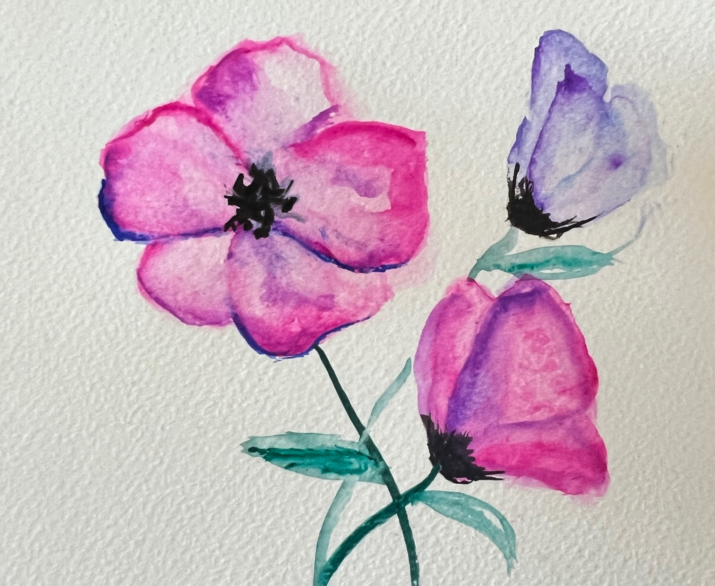 Watercolor + black ink