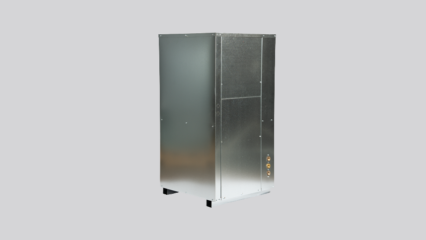 A stainless steel or metallic industrial cabinet with control buttons or switches on the side.
