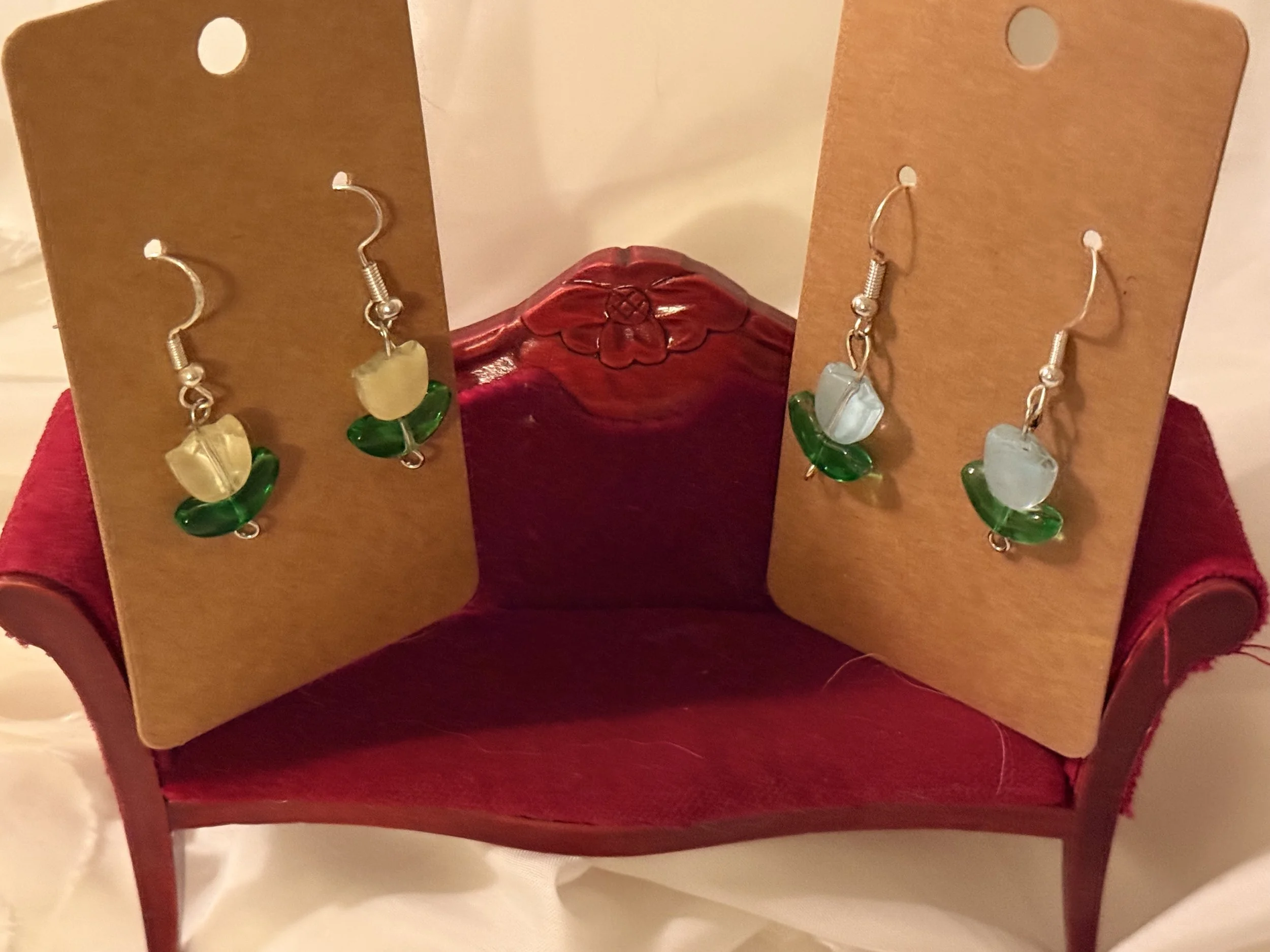 Beaded Glass Tulip Earrings