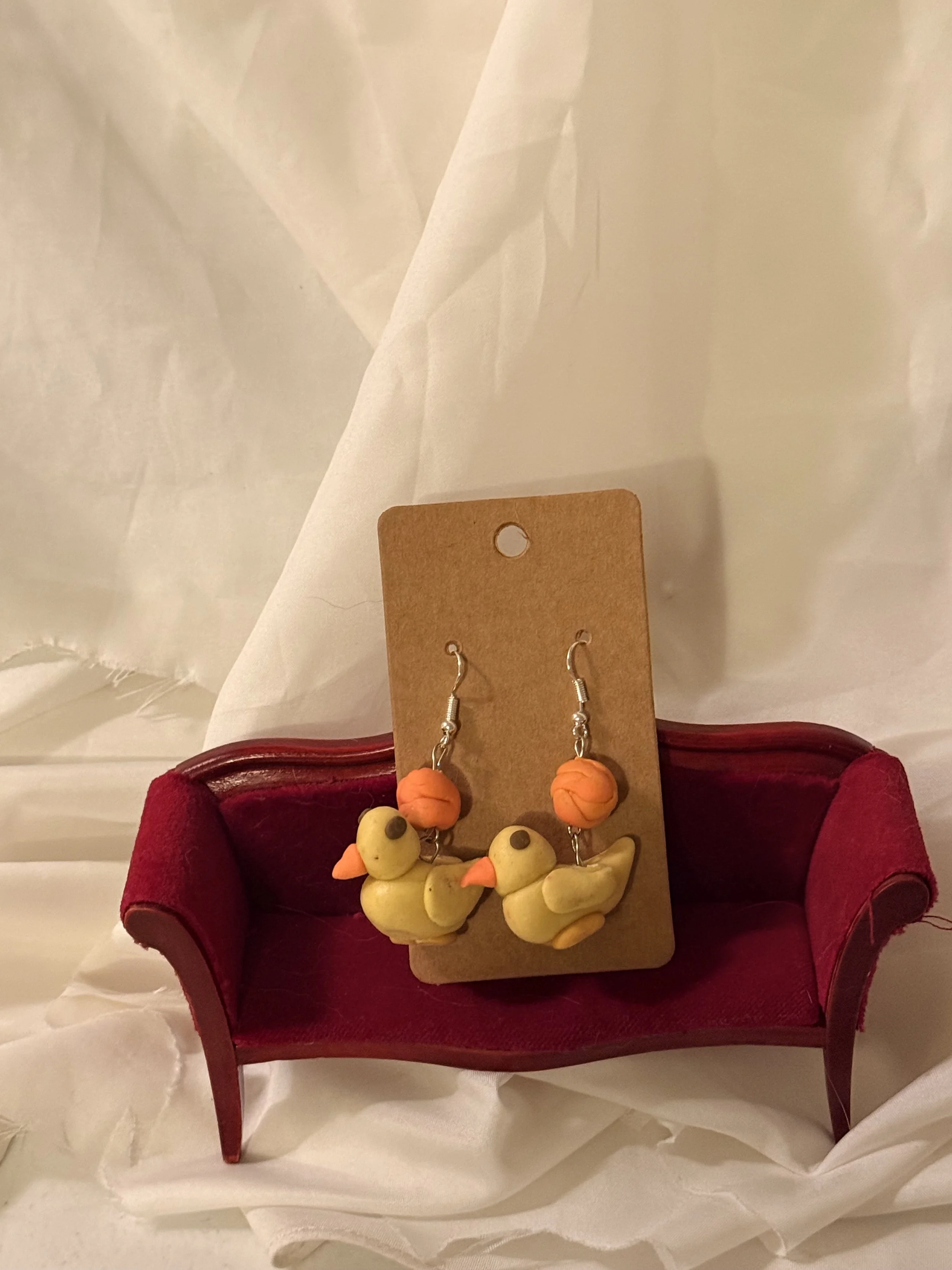Polymer Clay Duck Dangle Earrings