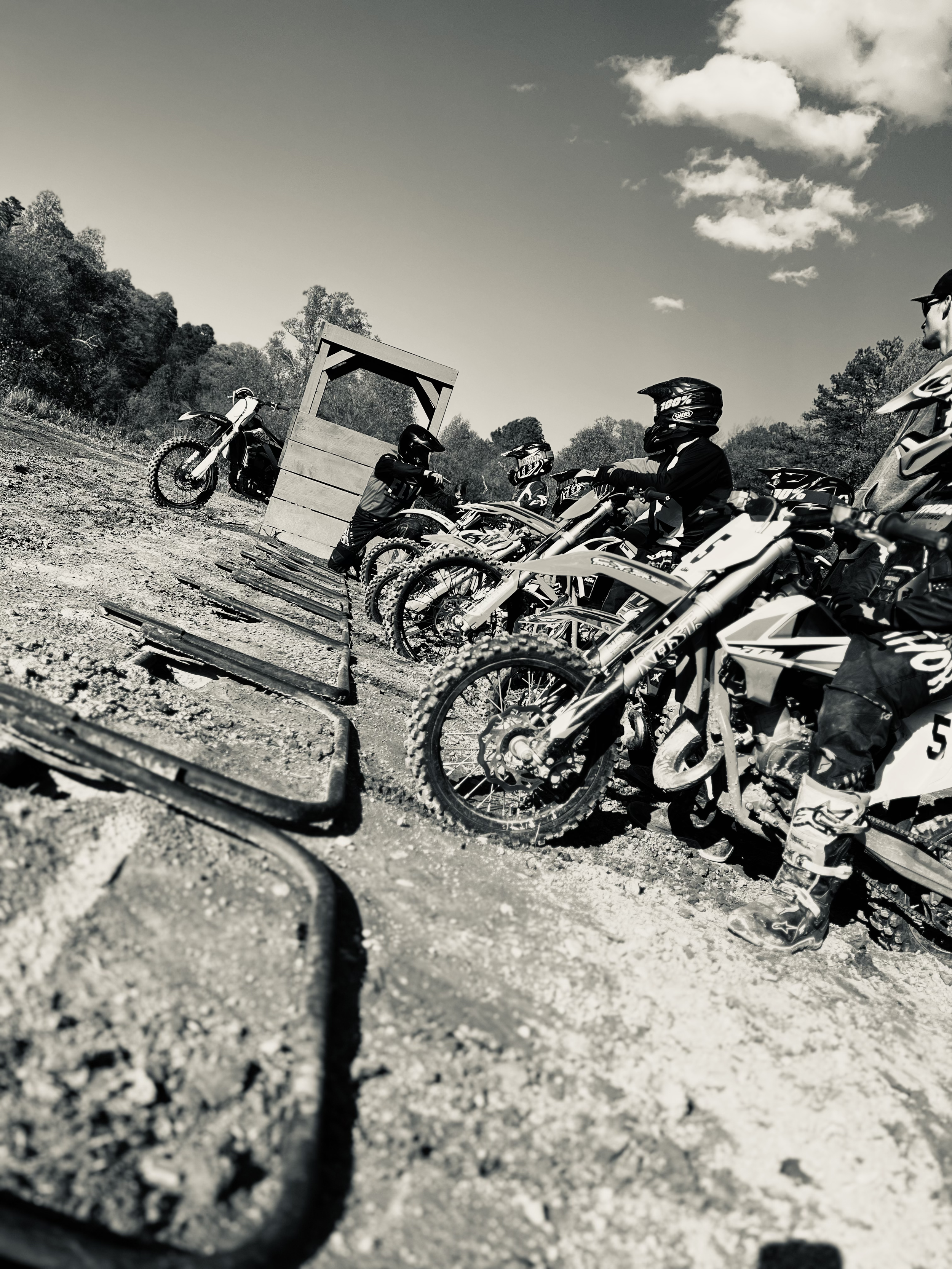 Race day, dirt bike photo shoot. starting gate Chattanooga TN