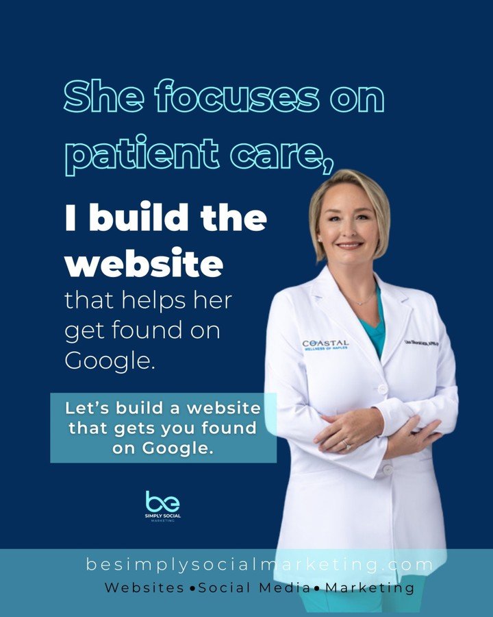 She focuses on caring for her patients.
I make sure the right people can actually find her.

A beautiful website is great&hellip; but a strategic website gets results.

Let&rsquo;s build a website that works for you.
✨ besimplysocialmarketing.com