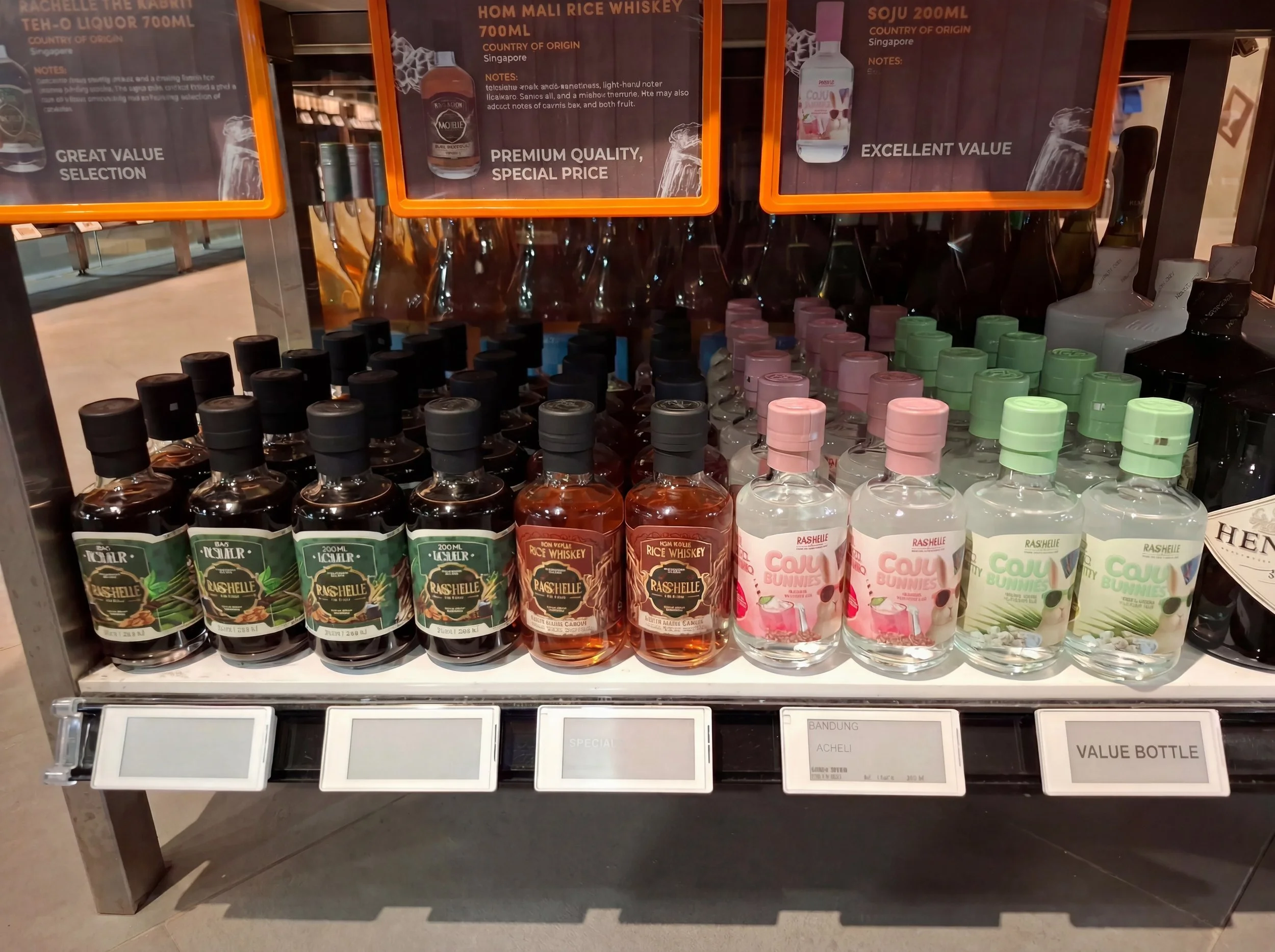 Coju Bunnies coconut soju products on retail shelves in Singapore