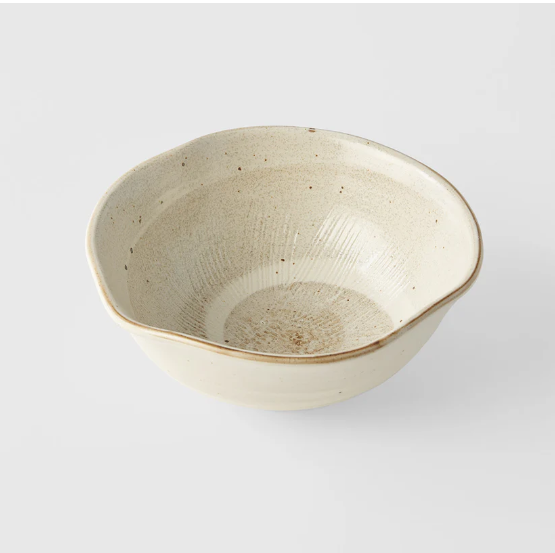 Mij Spiral Sand organic bowl 18cm (set of 4)