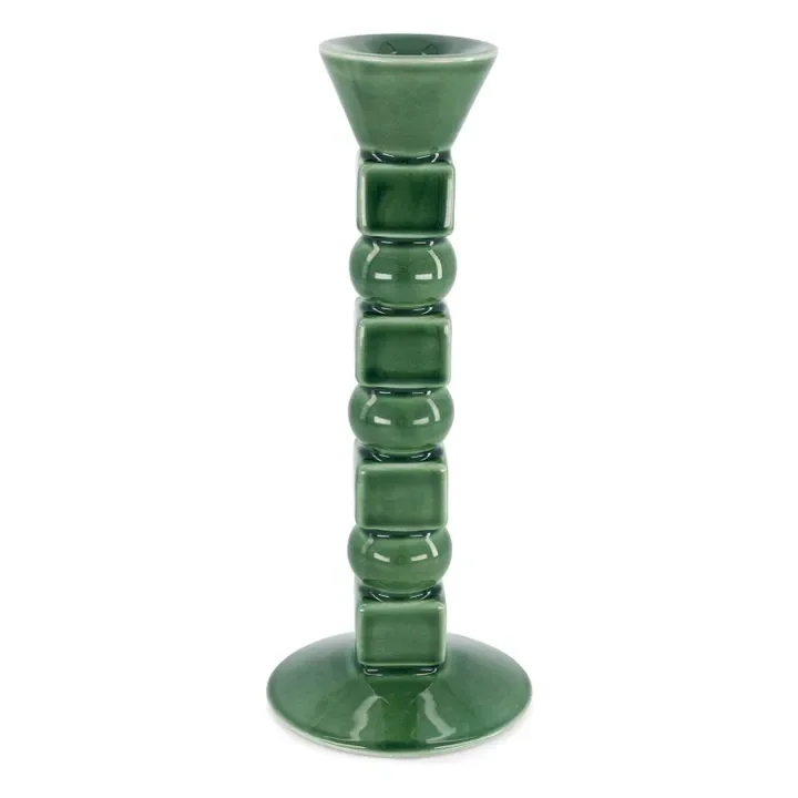 The Socialite Family  Ceramic Anna Candleholder, Medium, Olive Green