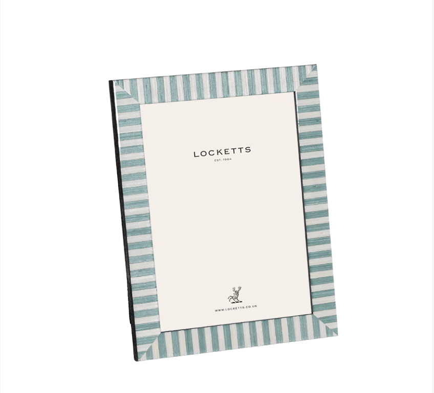 Lockett's Aqua White Striped Photo Frame (7 x 5)