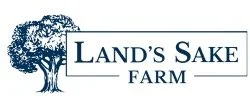 Logo for Land's Sake Farm featuring a large tree with a sprawling canopy on the left
