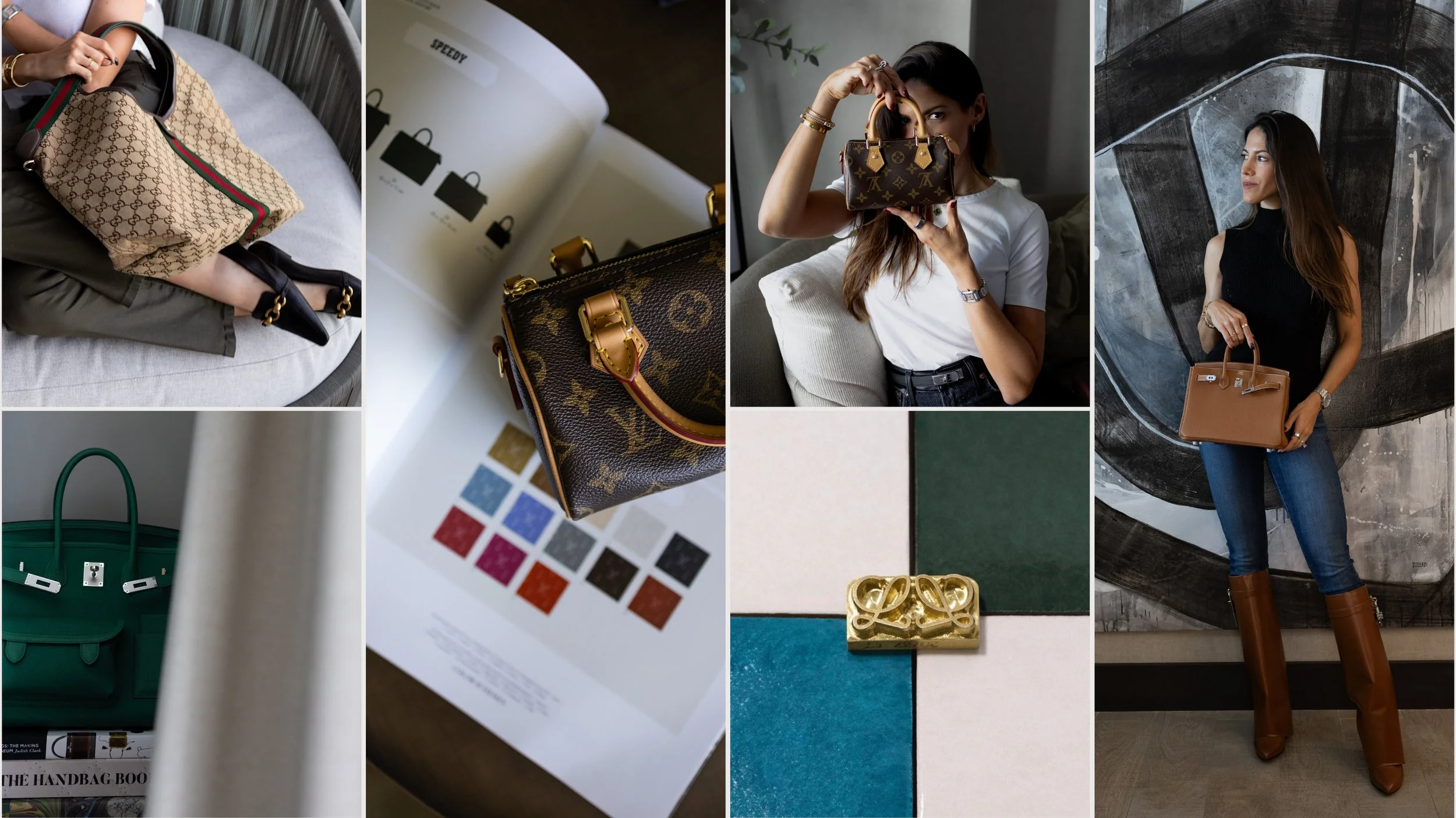 The Handbag Code by Barbara Jarrin featuring iconic luxury handbags, handbag design, personal style, and fashion editorial photography