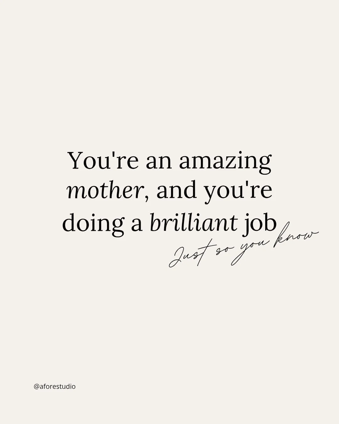 Growing a business as a mum is not for the faint-hearted. It's messy, chaotic, and bold.

You're doing a brilliant job. 

Just so you know.

 #mompreneur #automation #workingmum #mumpreneur #founder #worklifebalance #homebasedbusiness #businessgrowth
